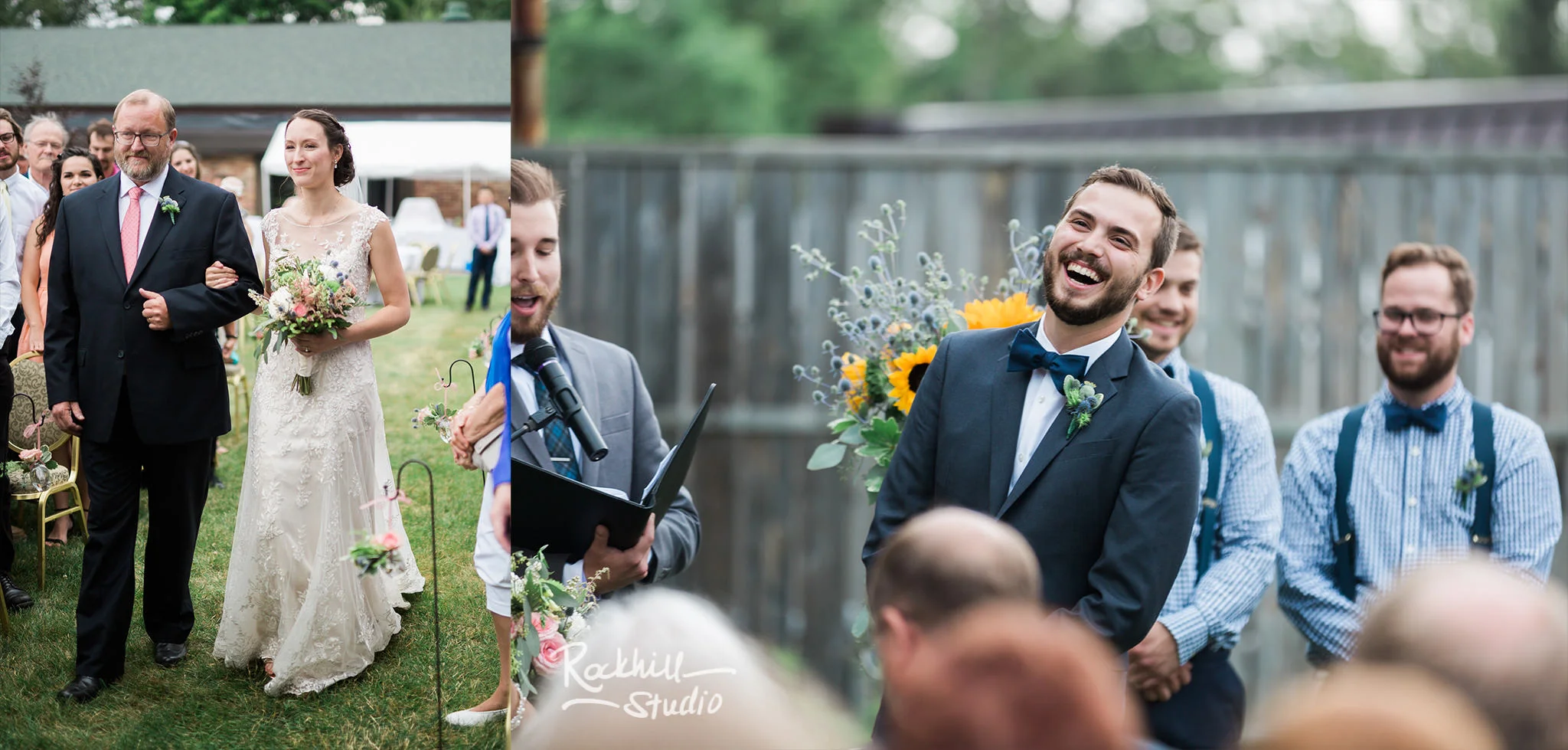 Wedding outdoor ceremony, Traverse City wedding photographer Rockhill Studio
