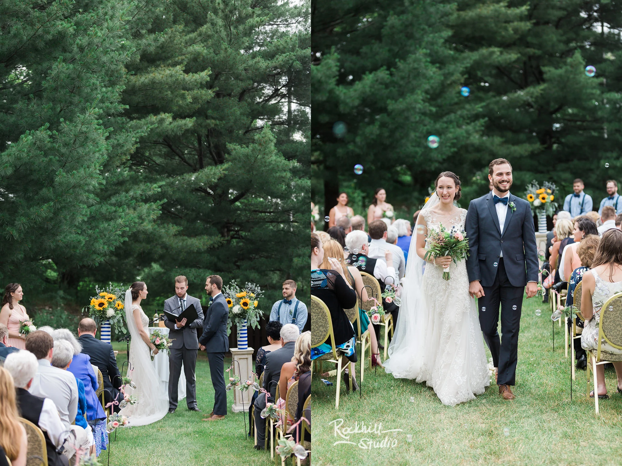 Wedding outdoor ceremony, Traverse City wedding photographer Rockhill Studio