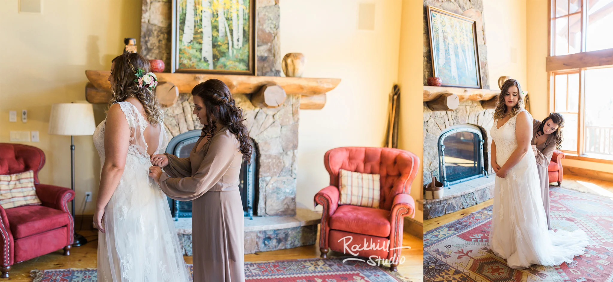 Destination wedding photographer Rockhill Studio, getting ready salon, Traverse City to Breckenridge, Colorado