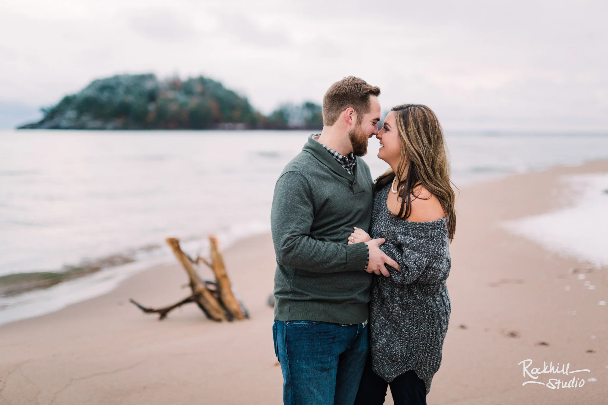 Northern Michigan Engagement photographer, couple on the beach