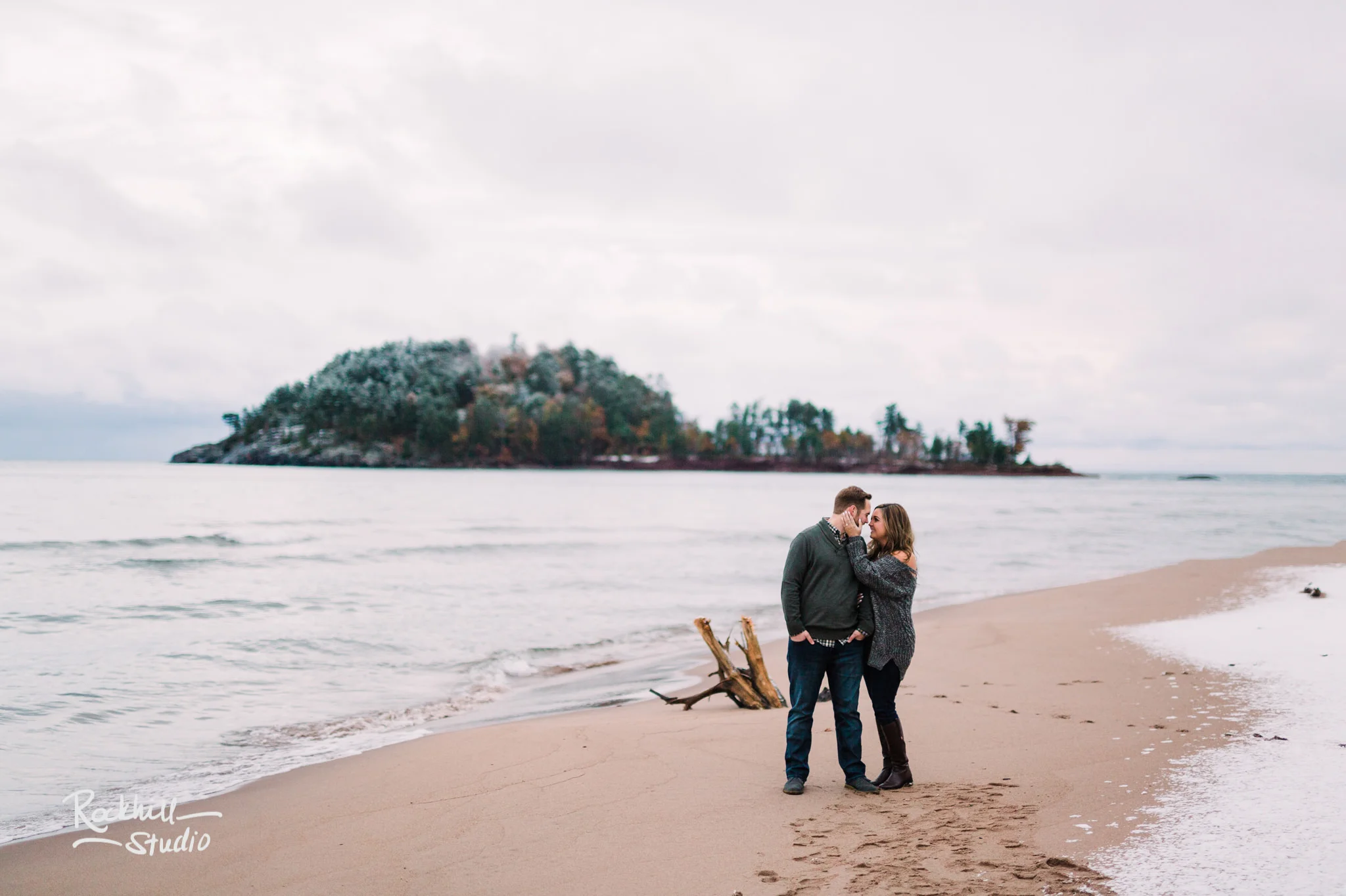 Northern Michigan Engagement photographer, couple on the beach