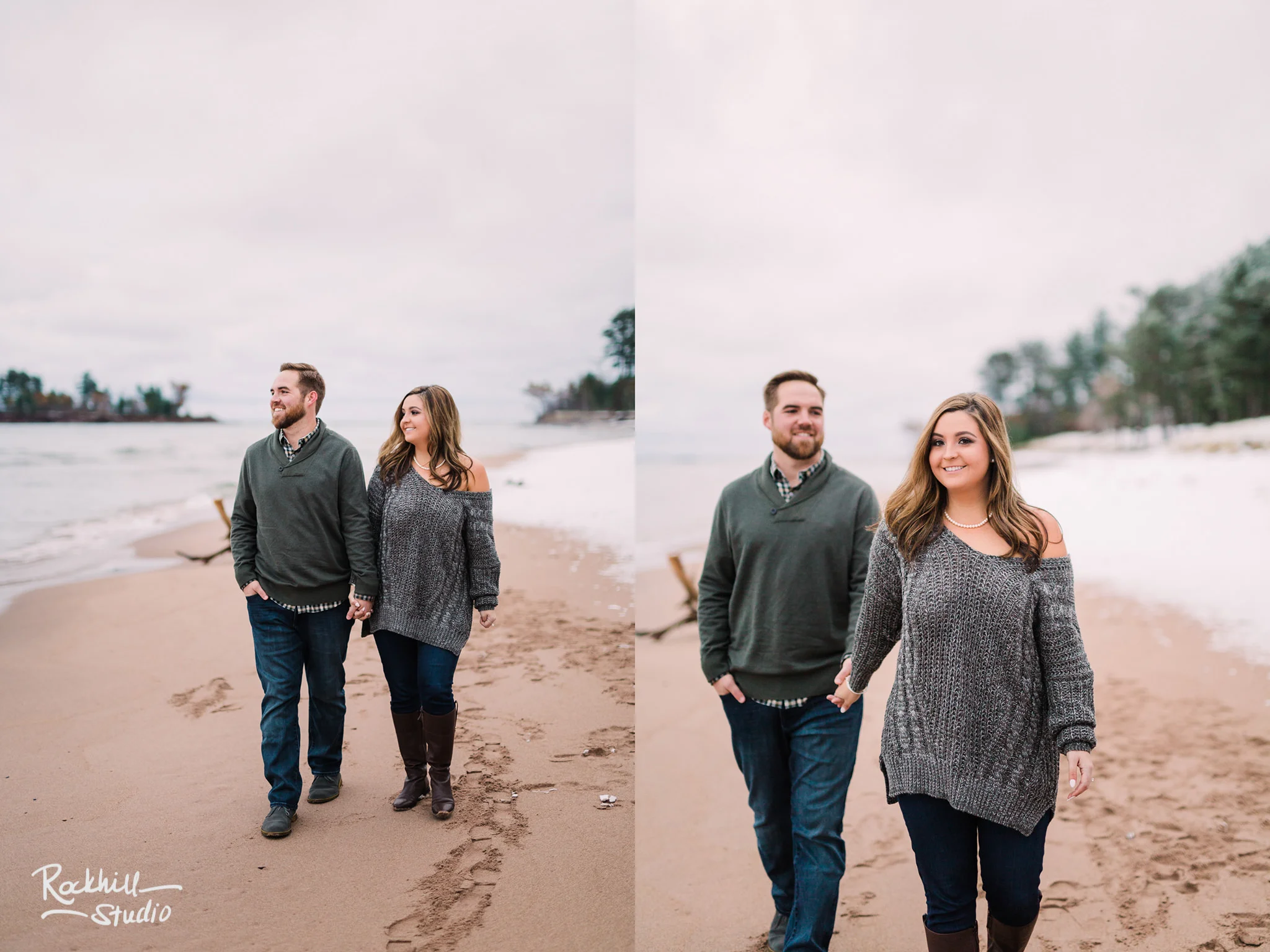 Northern Michigan Engagement photographer, couple on the beach