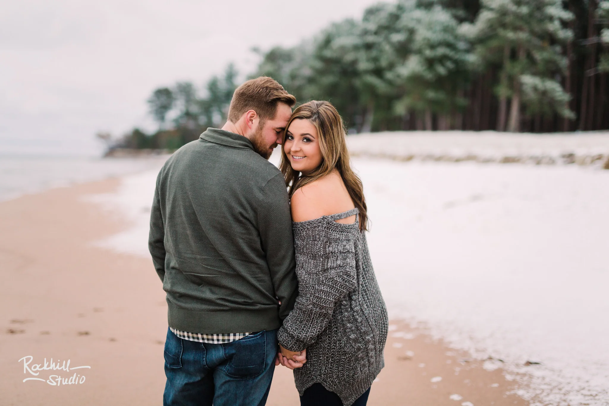 Northern Michigan Engagement photographer, couple on the beach