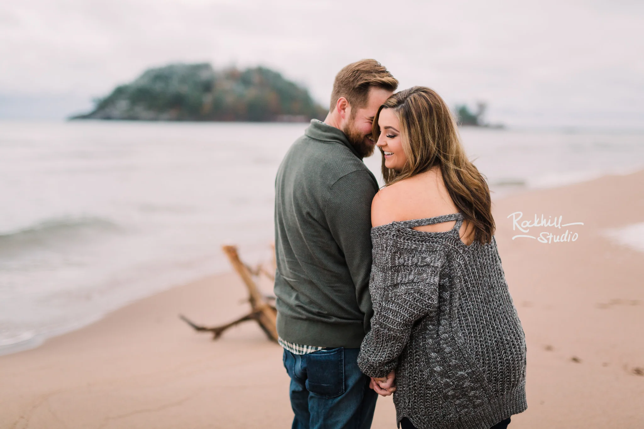 Northern Michigan Engagement photographer, couple on the beach