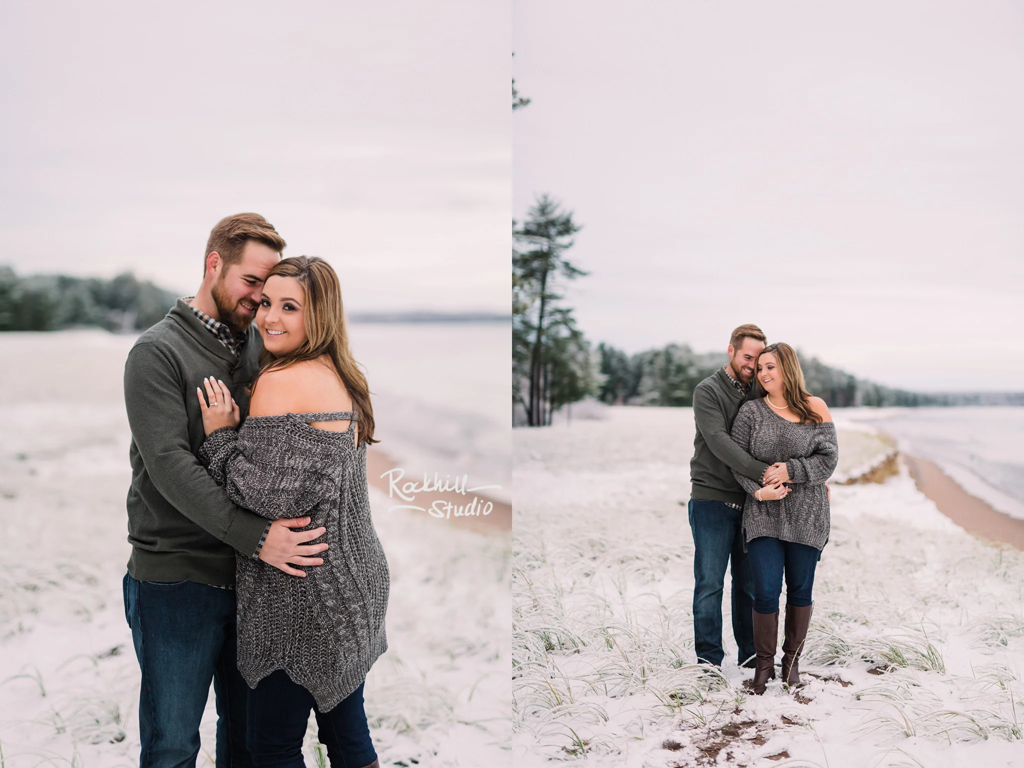 Northern Michigan Engagement photographer, couple on the beach, traverse city