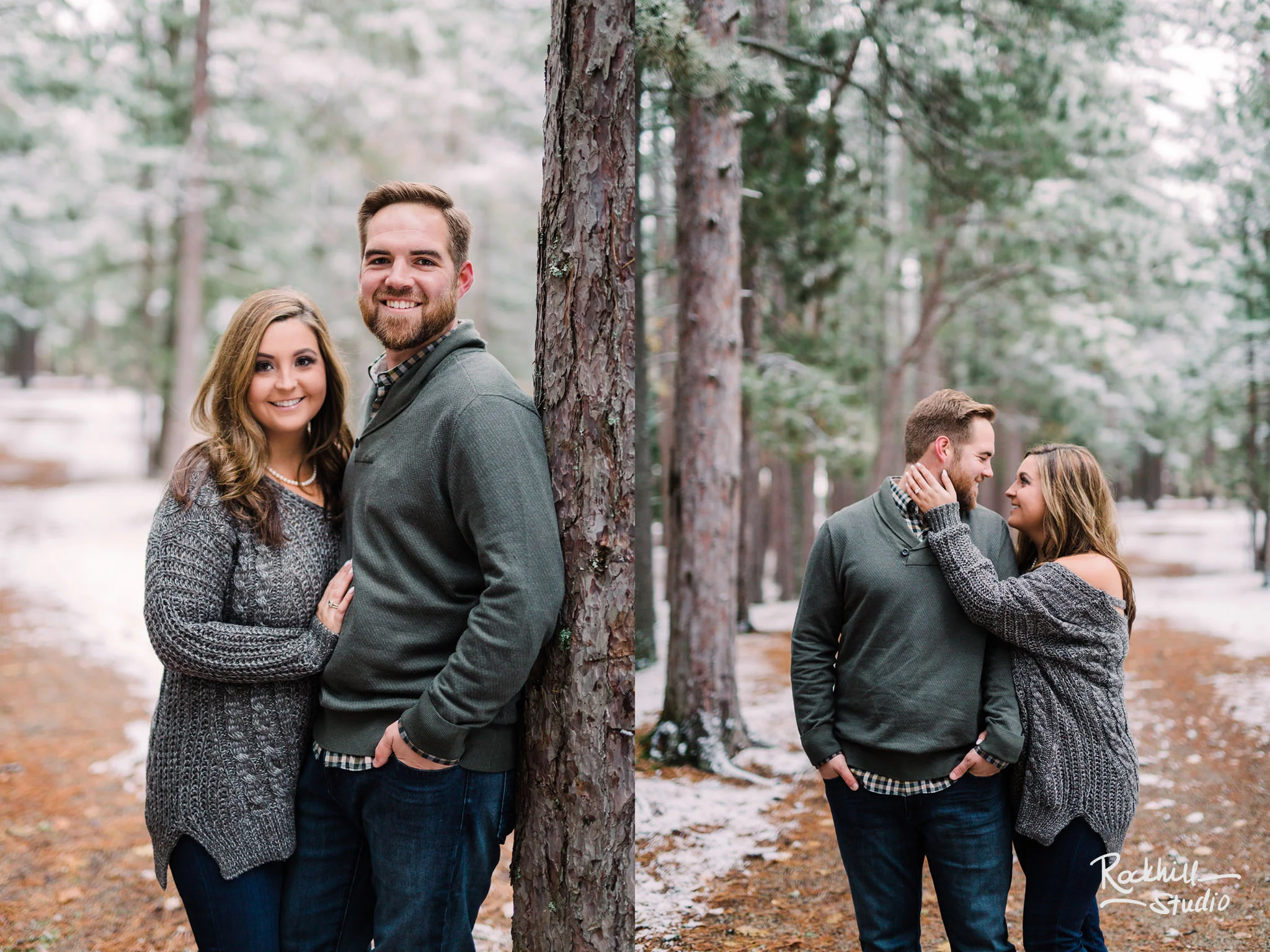 Northern Michigan Engagement photographer, couple in the woods, traverse city