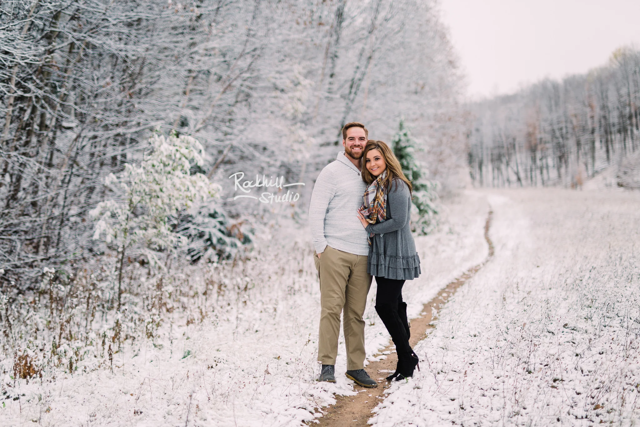Northern Michigan Engagement photographer, couple in the woods, traverse city