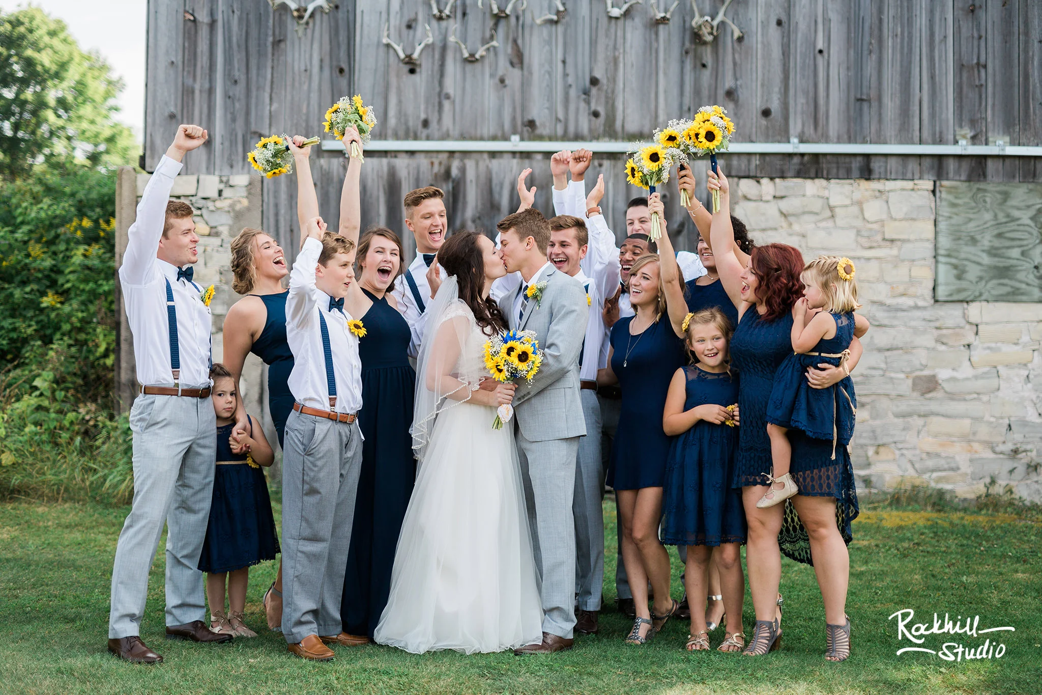 Drummond Island Church, wedding party portraits, Traverse City Wedding Photographer Rockhill Studio