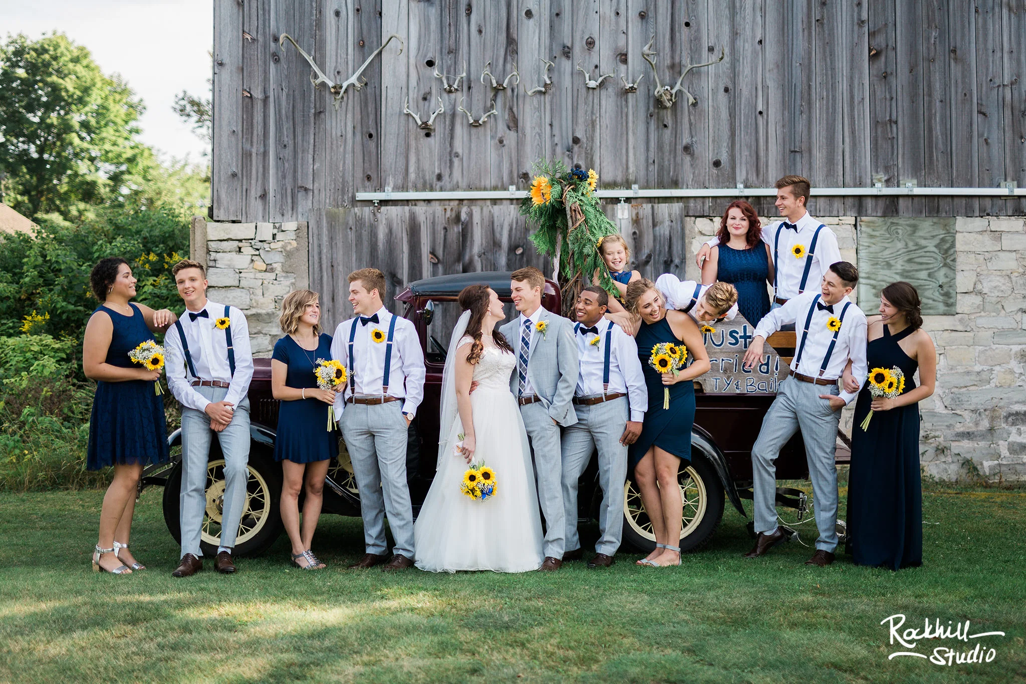 Drummond Island Church, wedding party portraits, Traverse City Wedding Photographer Rockhill Studio