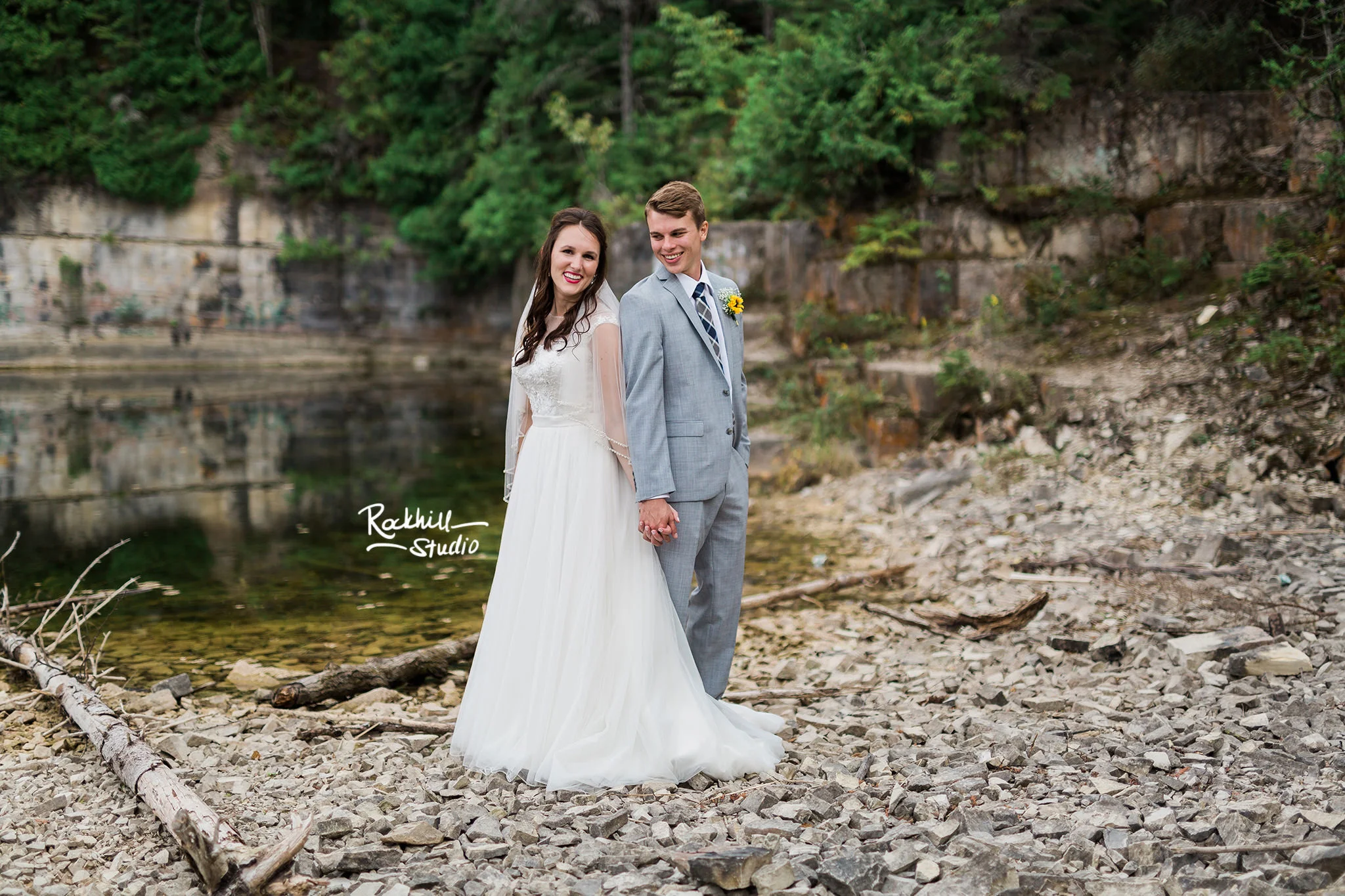 Drummond Island Church, bride and groom portraits, Traverse City Wedding Photographer Rockhill Studio
