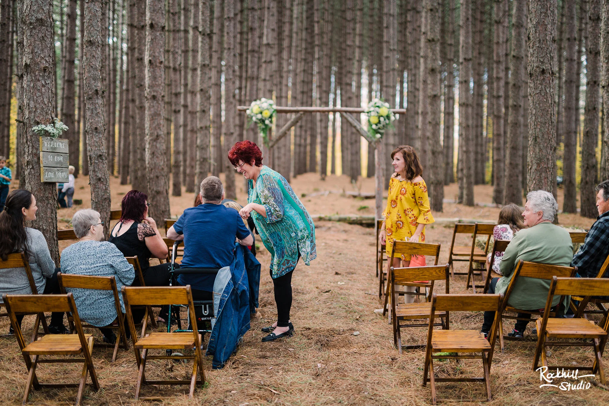 Traverse City Wedding Photographer, northern michigan pine trees ceremony, Rockhill Studio