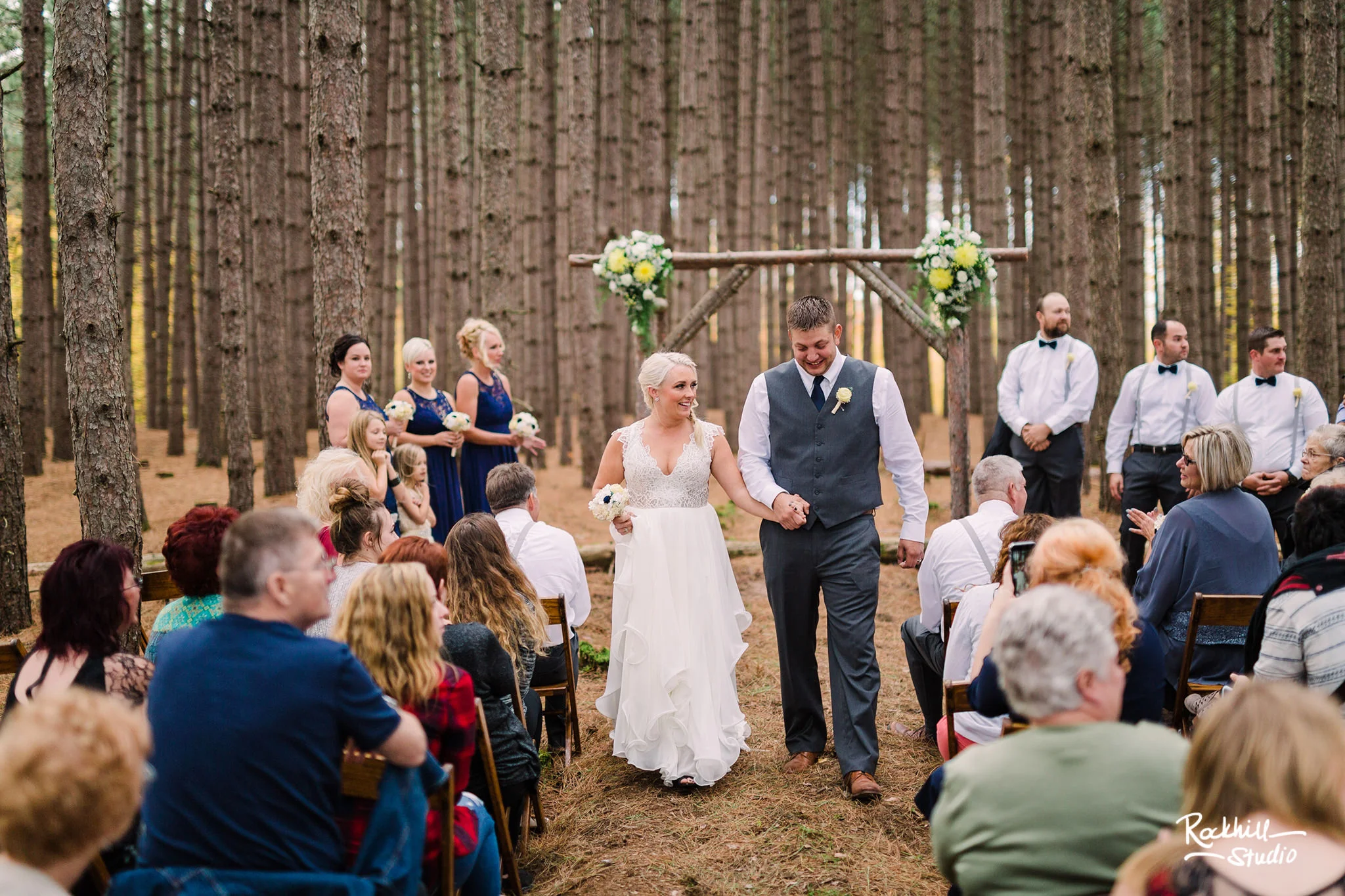 Traverse City Wedding Photographer, northern michigan pine trees ceremony, Rockhill Studio