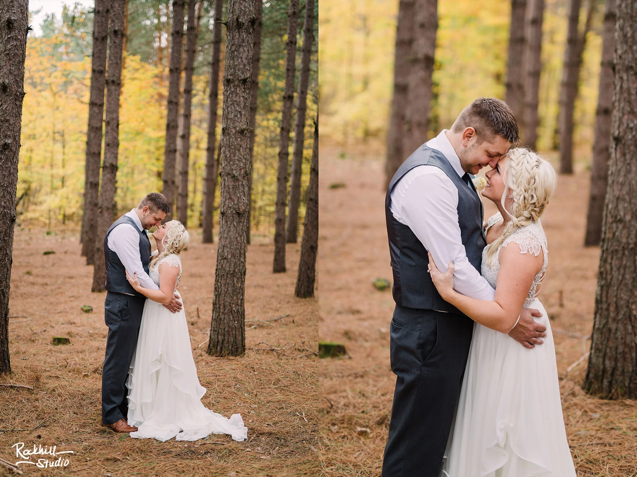 Traverse City Wedding Photographer, northern michigan pine trees ceremony, Rockhill Studio