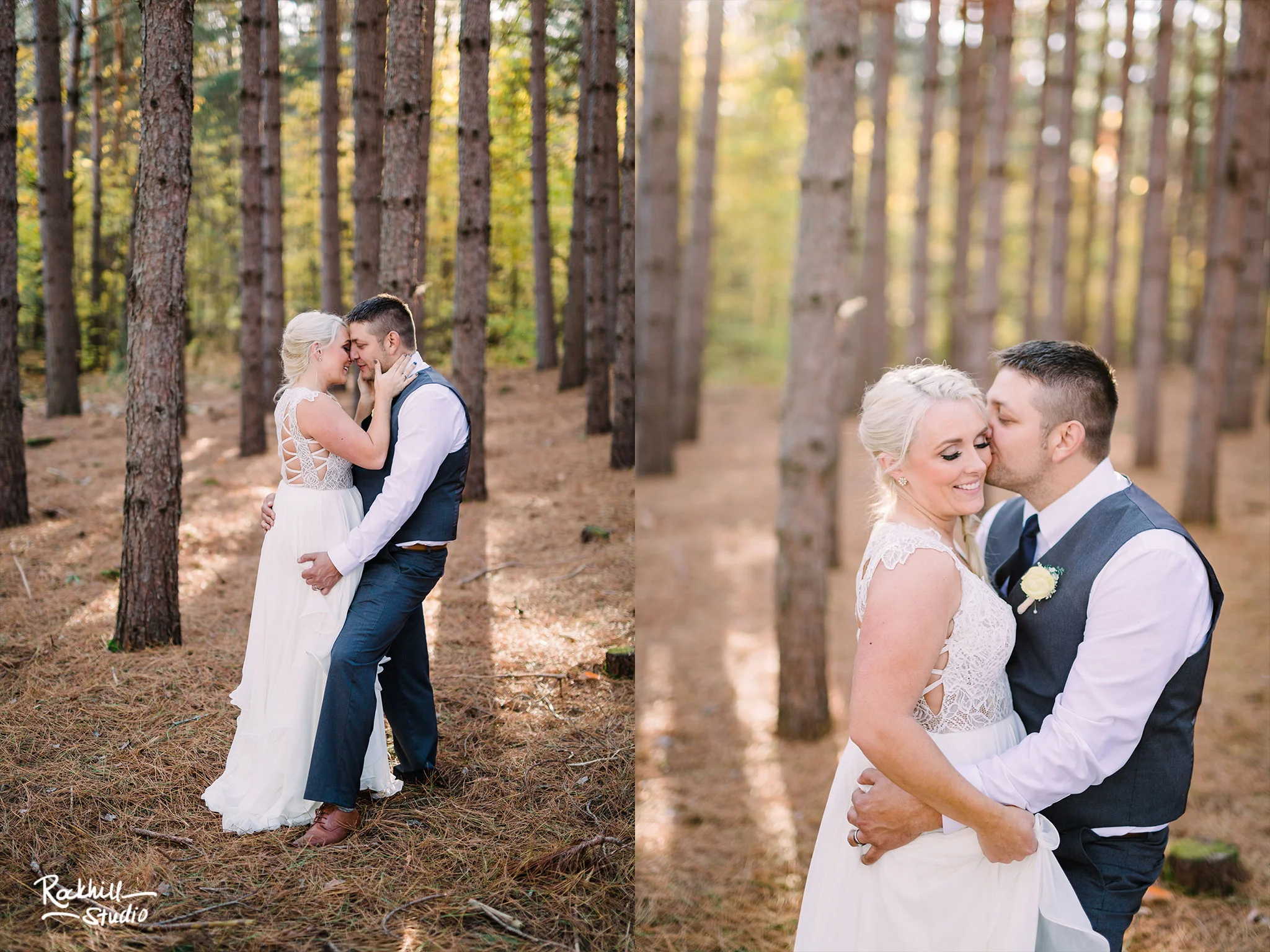 Traverse City Wedding Photographer, northern michigan pine trees ceremony, Rockhill Studio