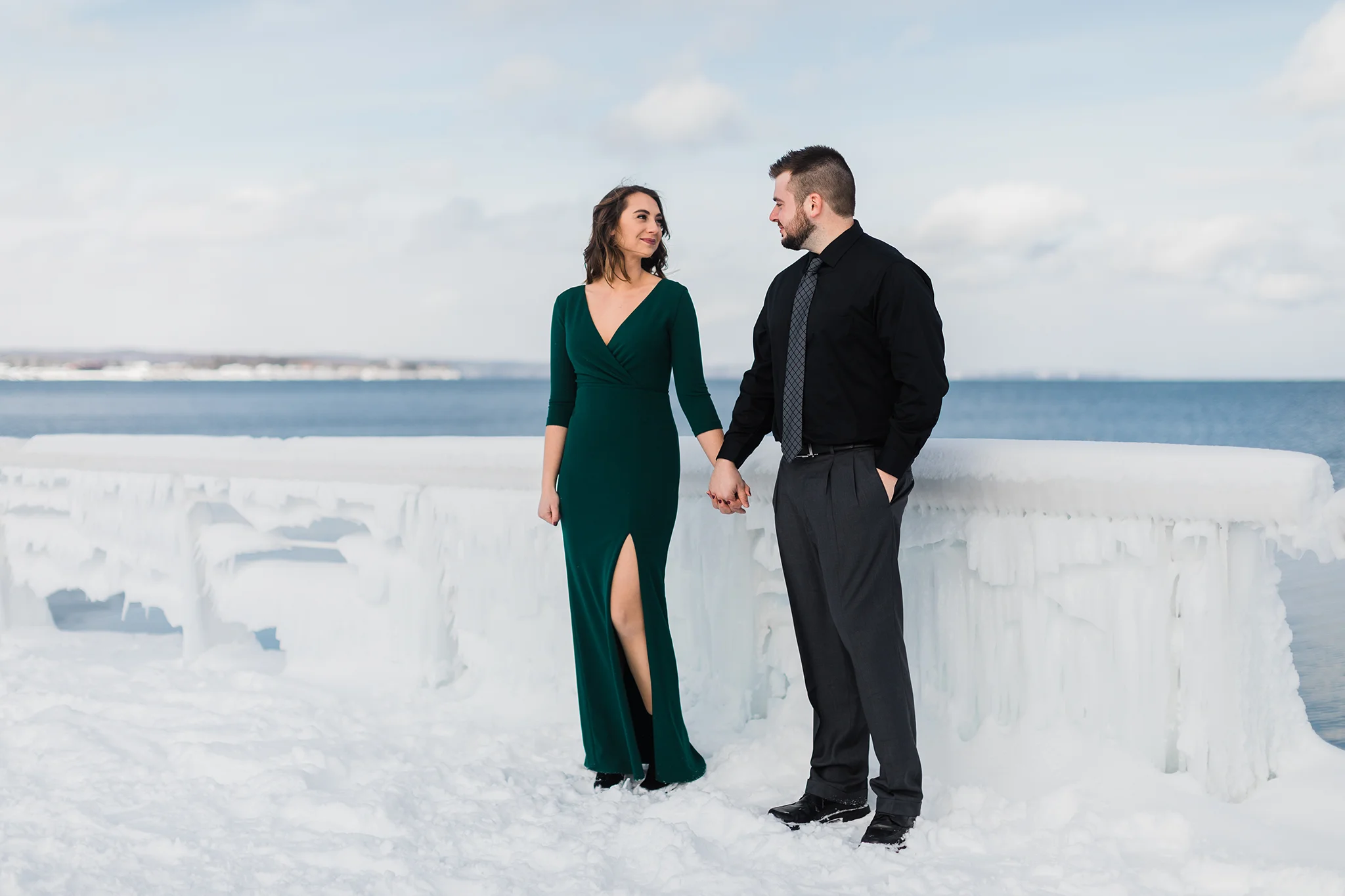Downtown Traverse City Ice engagement session, Rockhill Studio, Michigan wedding photographer
