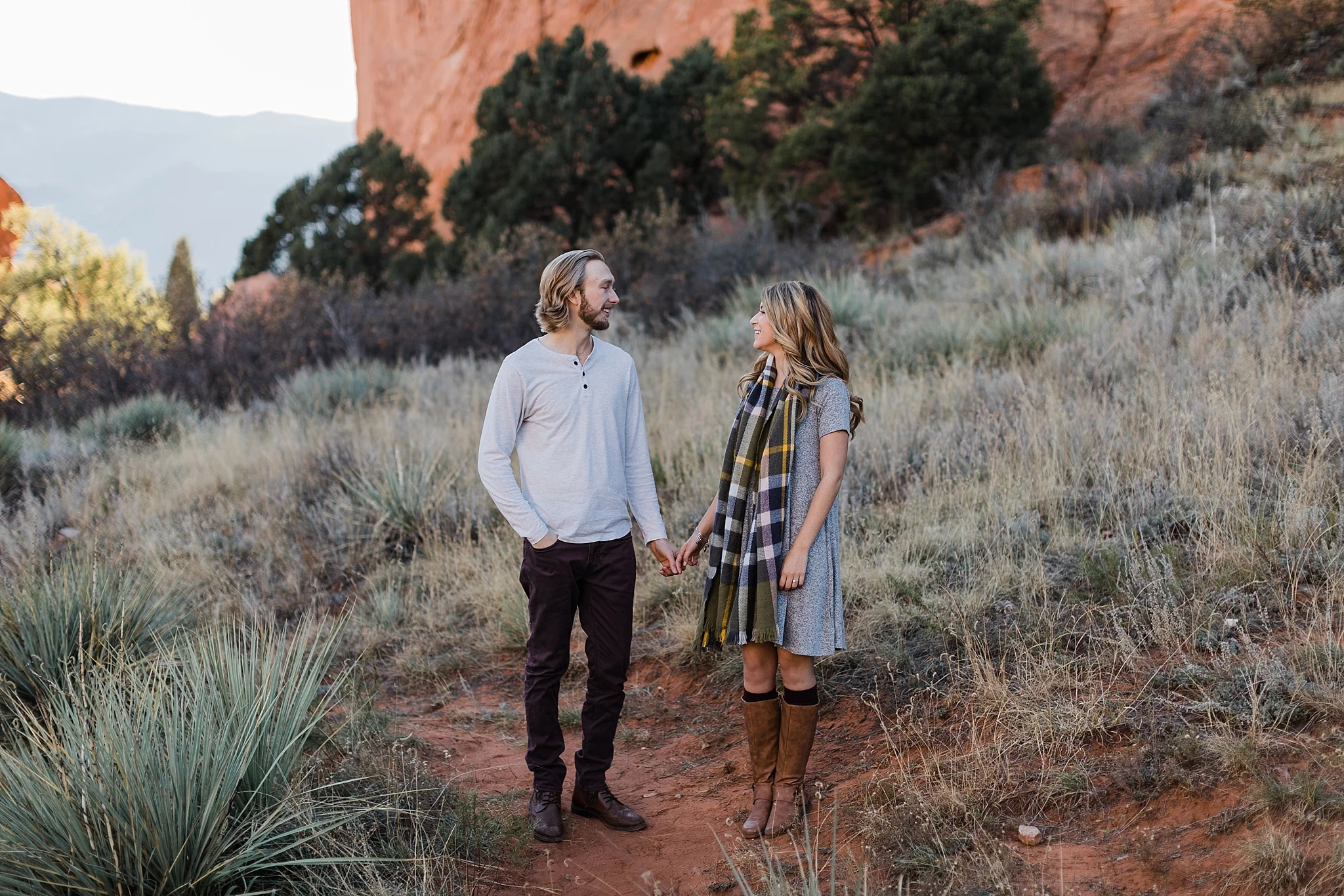 Couple on engagement session in Garden of the Gods, Colorado, by Rockhill Studio, Traverse City Engagement and Wedding Photographer