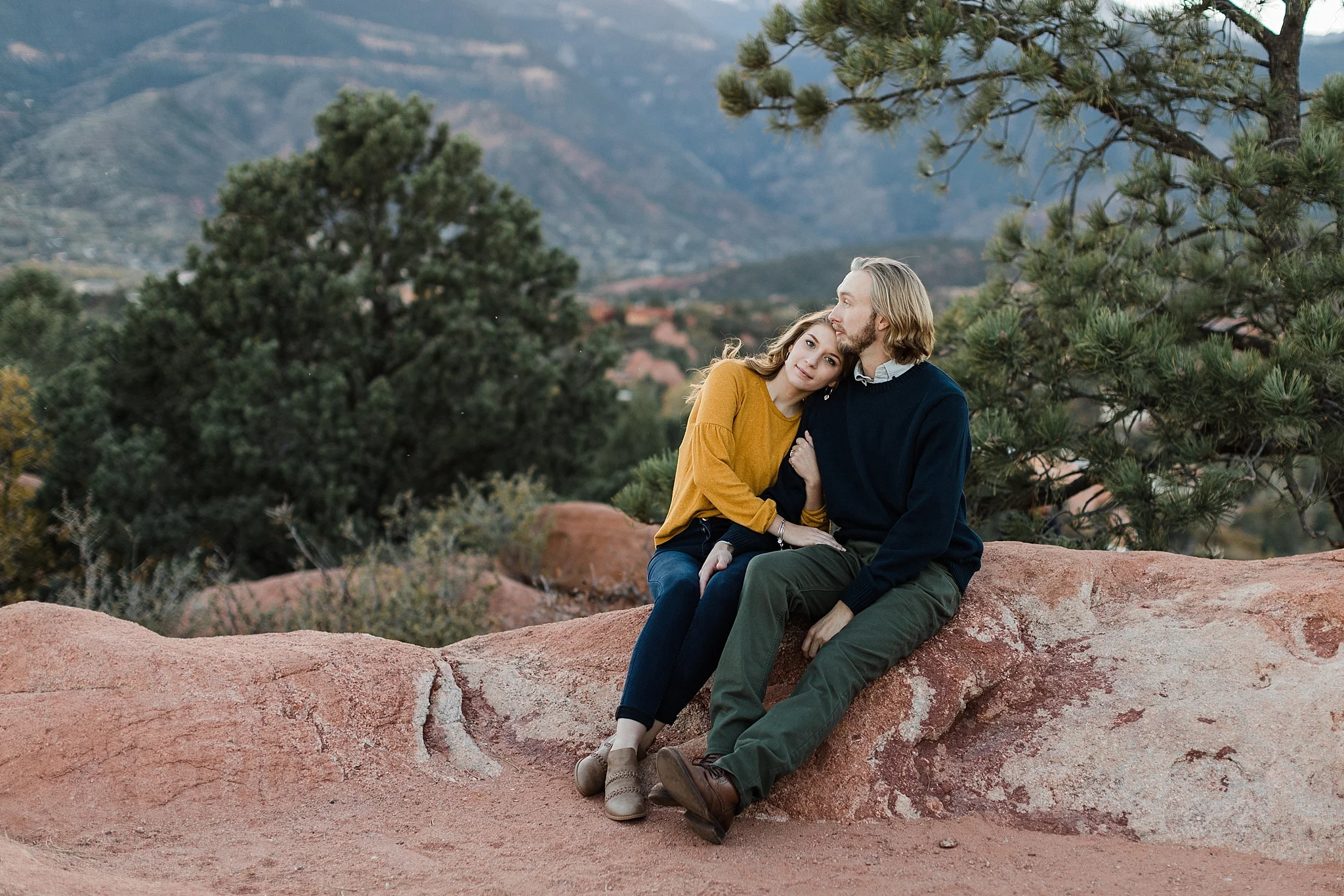 Couple on engagement session in Garden of the Gods, Colorado, by Rockhill Studio, Traverse City Engagement and Wedding Photographer