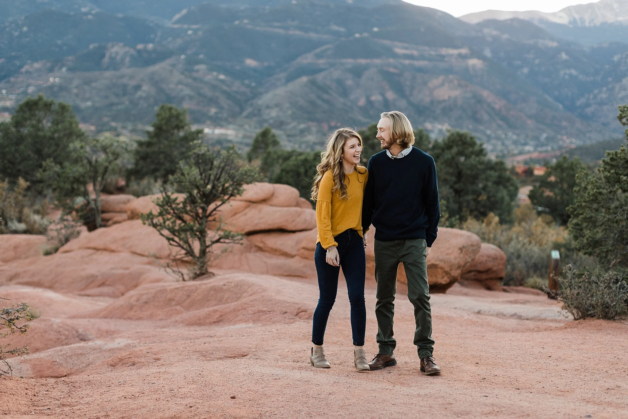 Couple on engagement session in Garden of the Gods, Colorado, by Rockhill Studio, Traverse City Engagement and Wedding Photographer