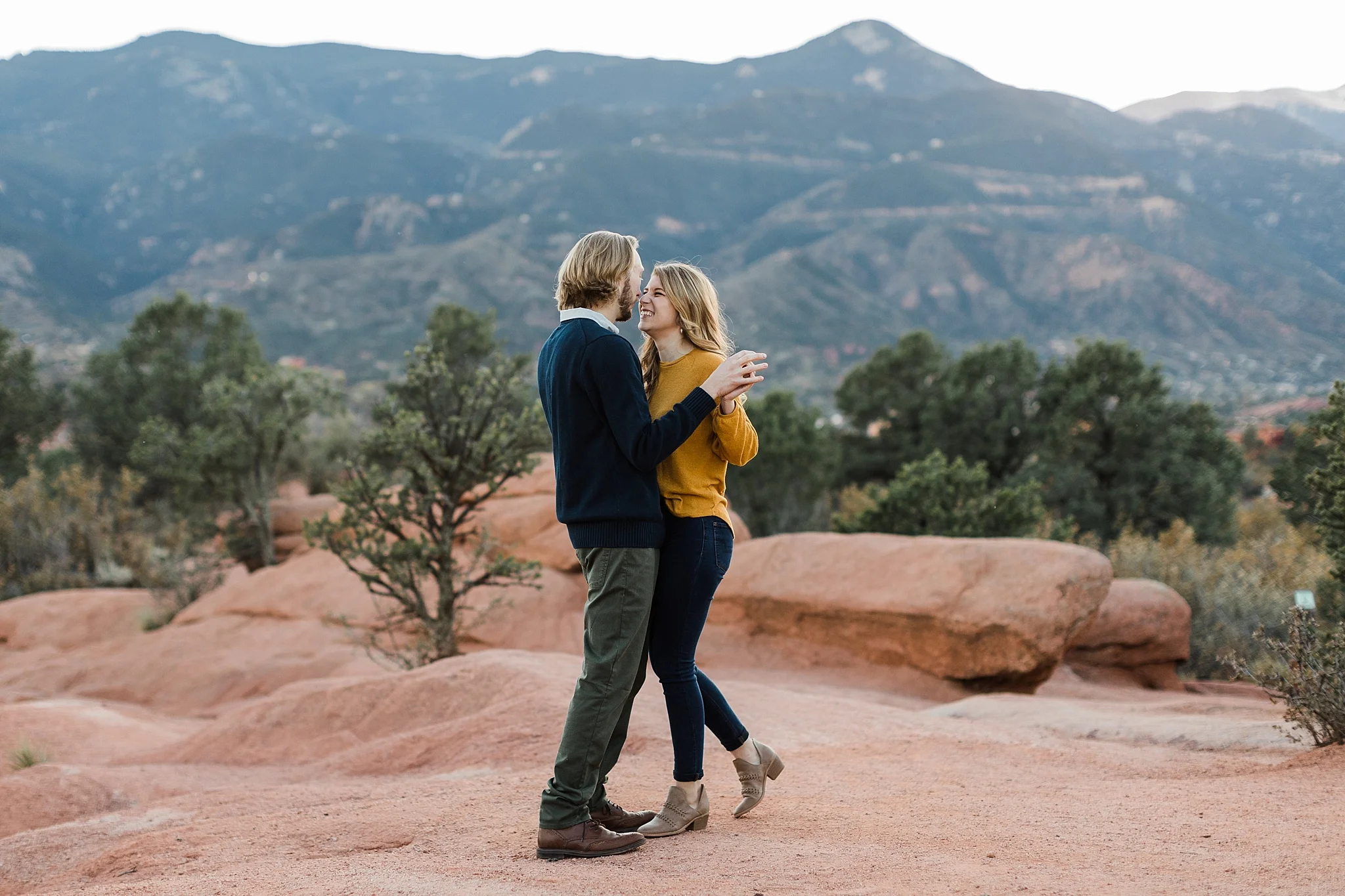 Couple on engagement session in Garden of the Gods, Colorado, by Rockhill Studio, Traverse City Engagement and Wedding Photographer
