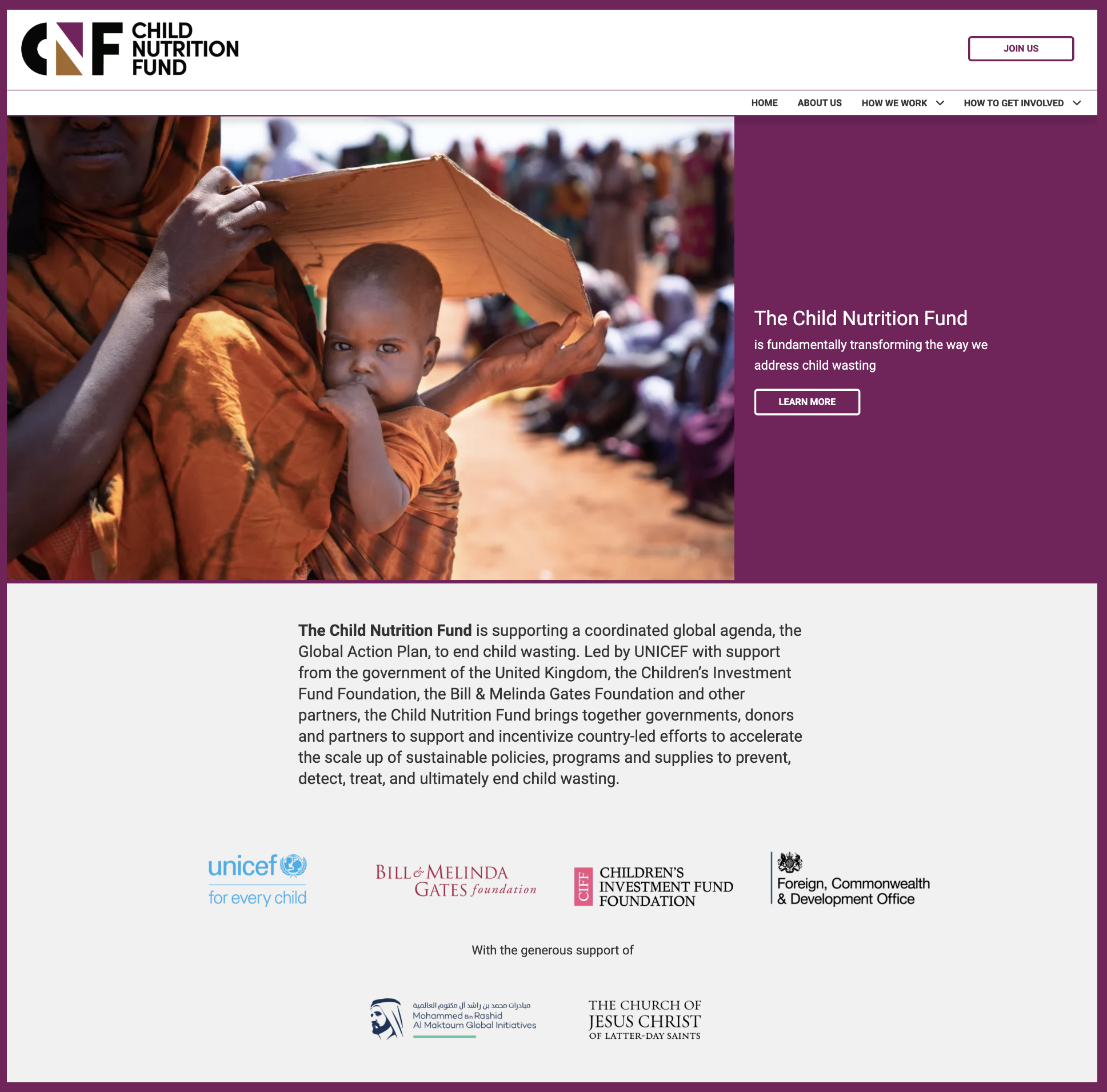 Child Nutrition Fund Website