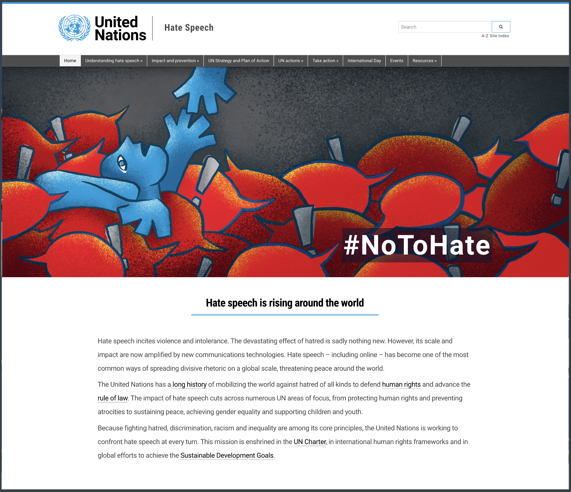 United Nations Hate Speech website