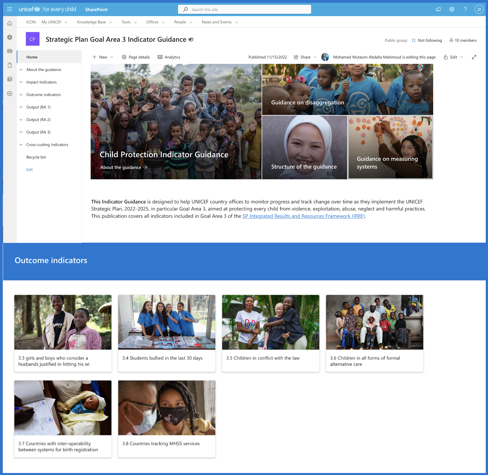 UNICEF's Child Protection Goals Area 3 Indicator Guidance