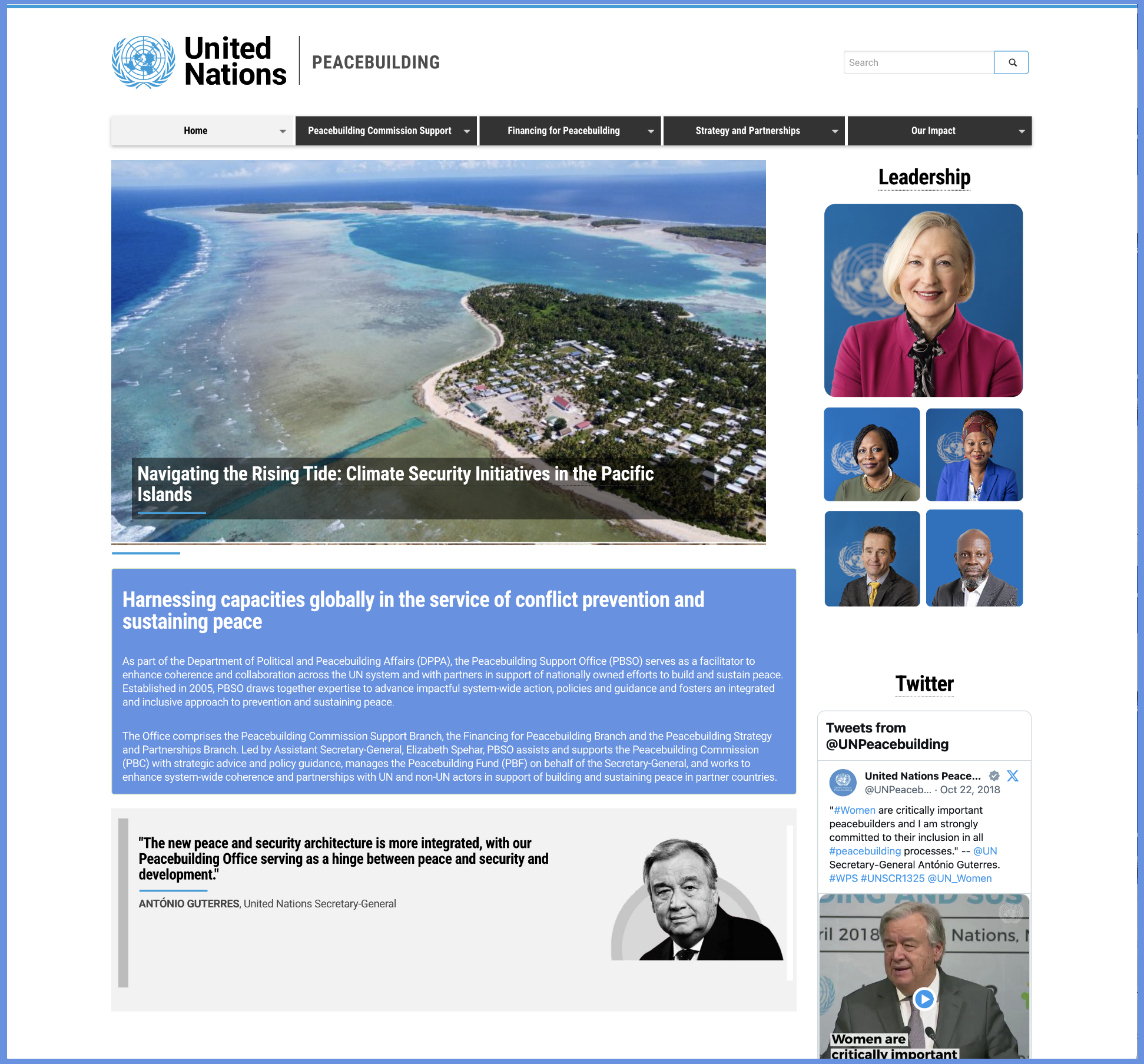 United Nations Peacebuilding Website