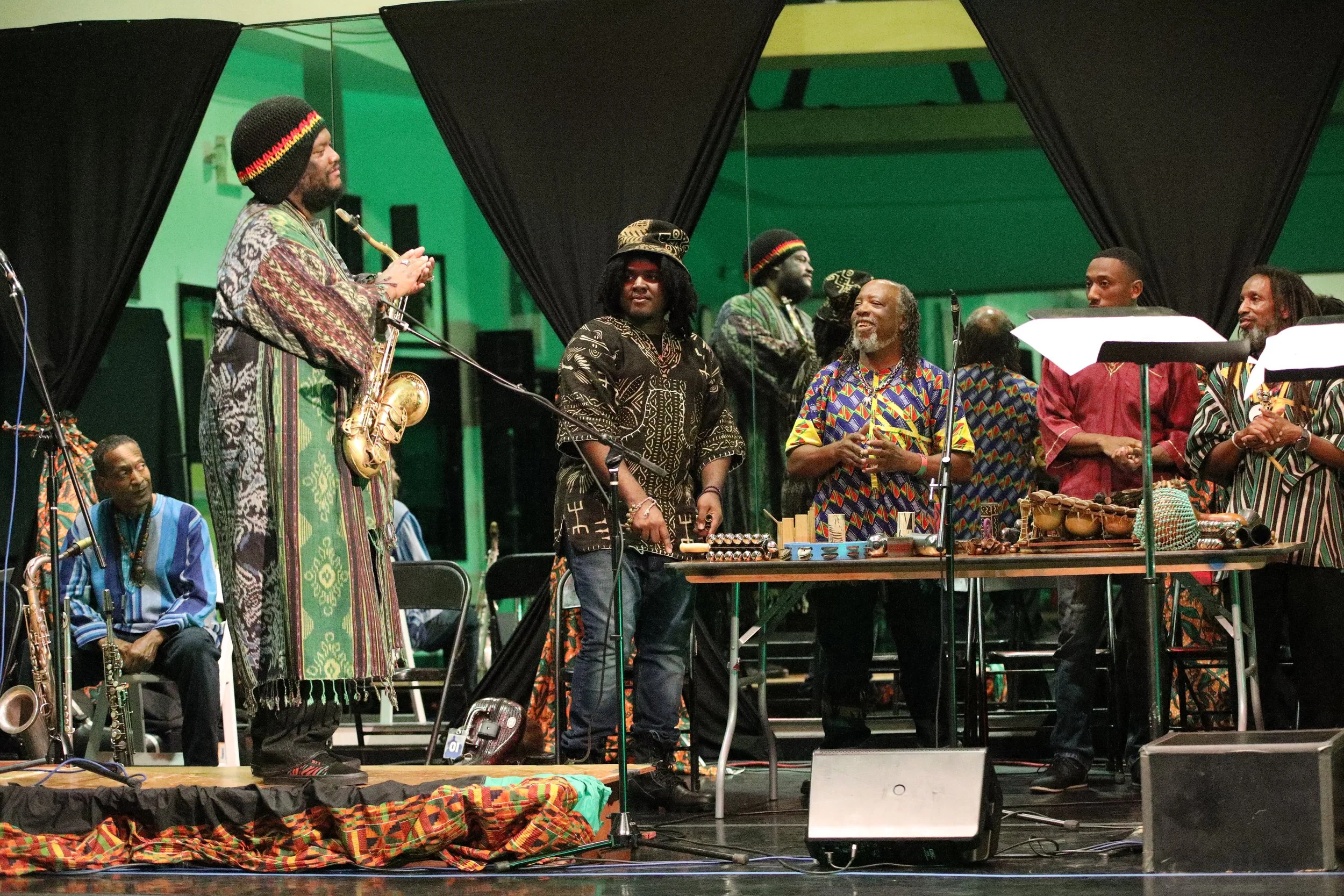 The percussion section + sax