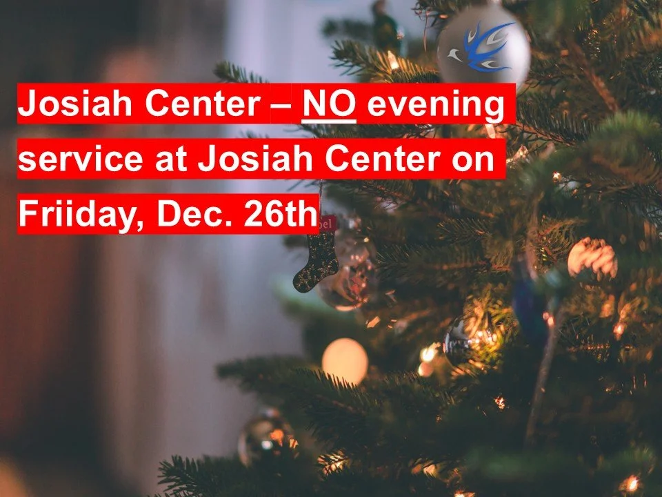 NO EVENING SERVICE TONIGHT