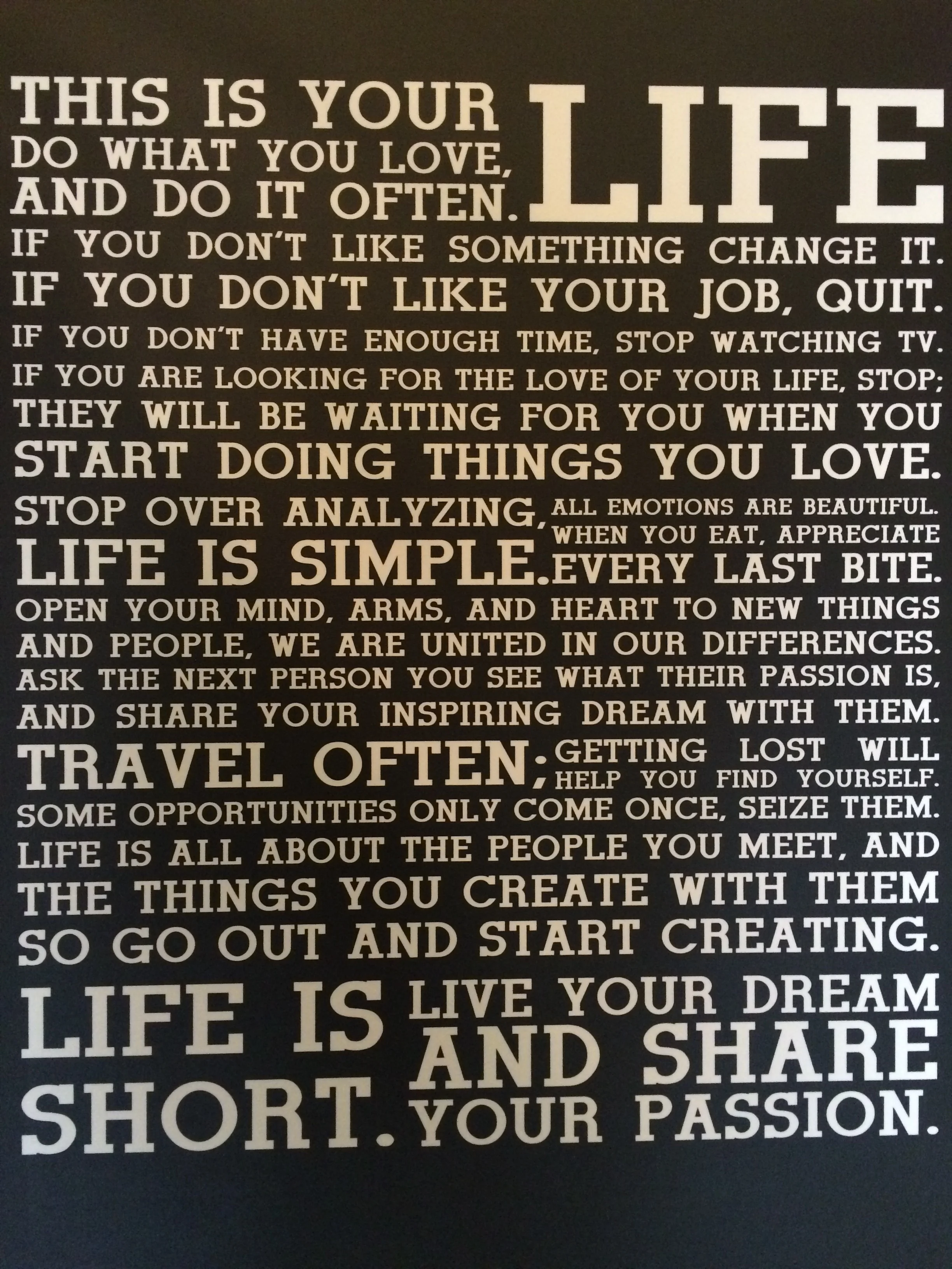 This message greets everyone at the top of the stairs on the way to the offices at The Loft