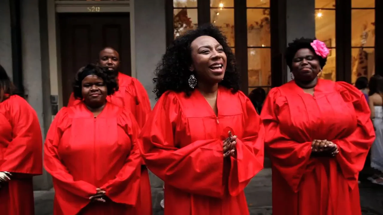 A Gospel choir surprise serenaded the guests upon exiting the ceremony!