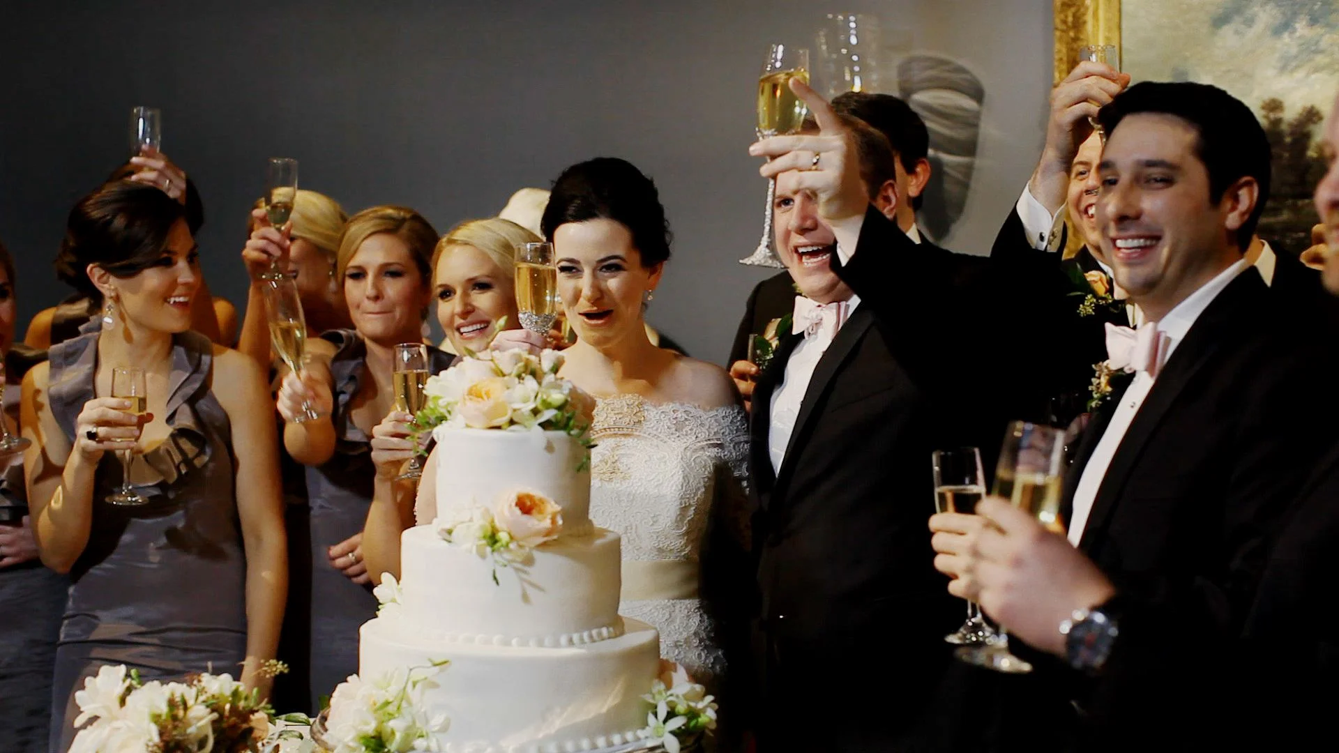 The bridal party was ready to party!