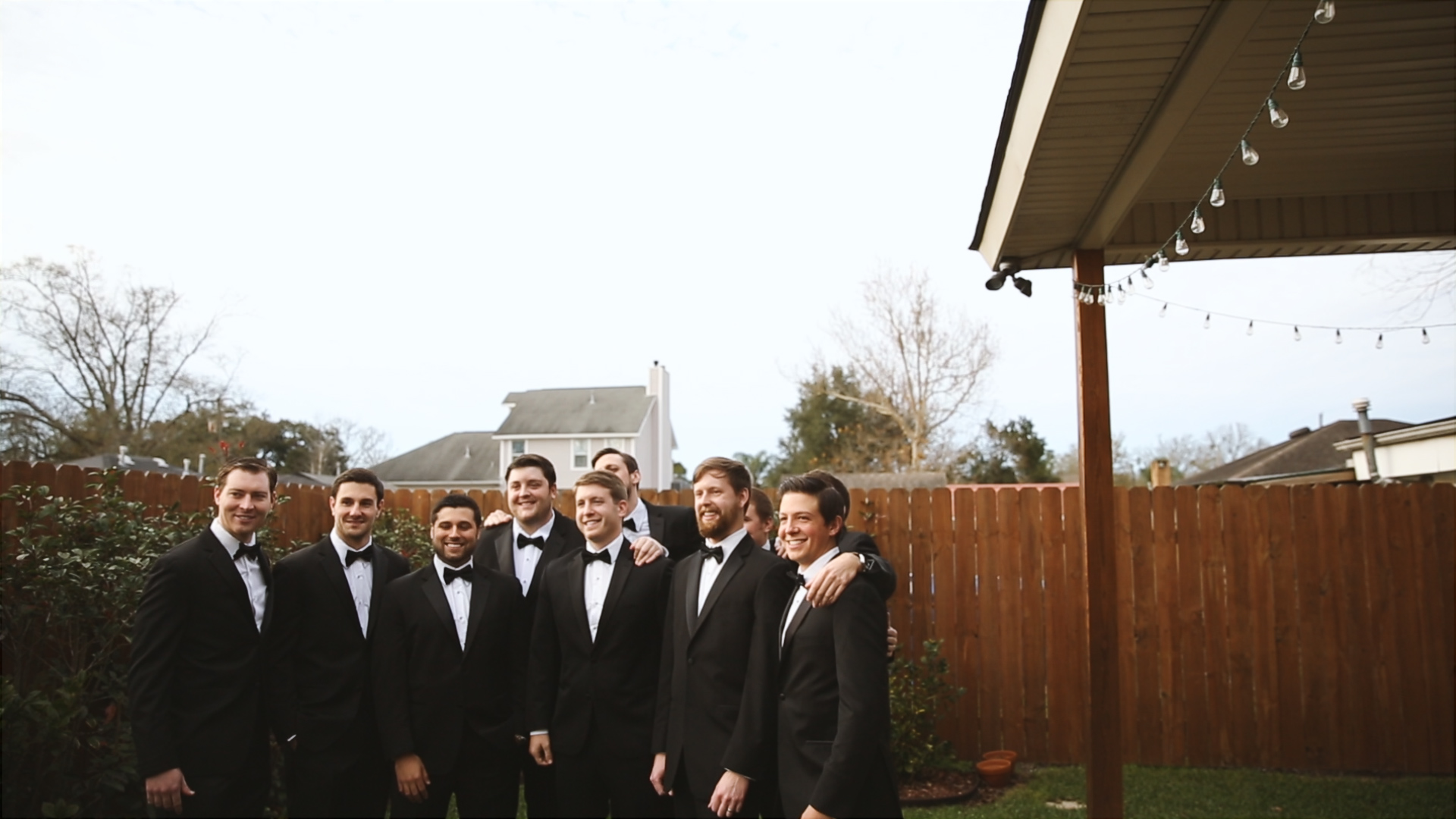 Gabby and Patrick_Groom with groomsmen outside