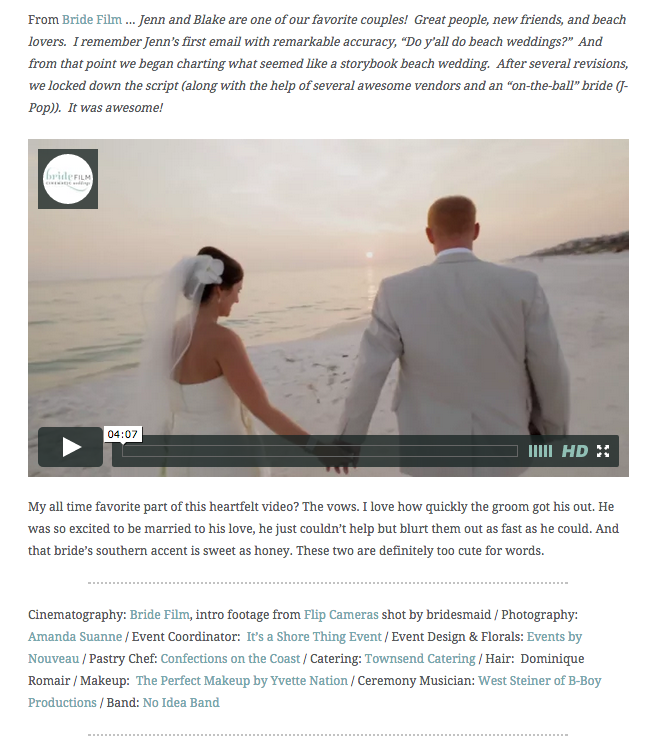 Rosemary Beach Wedding Video