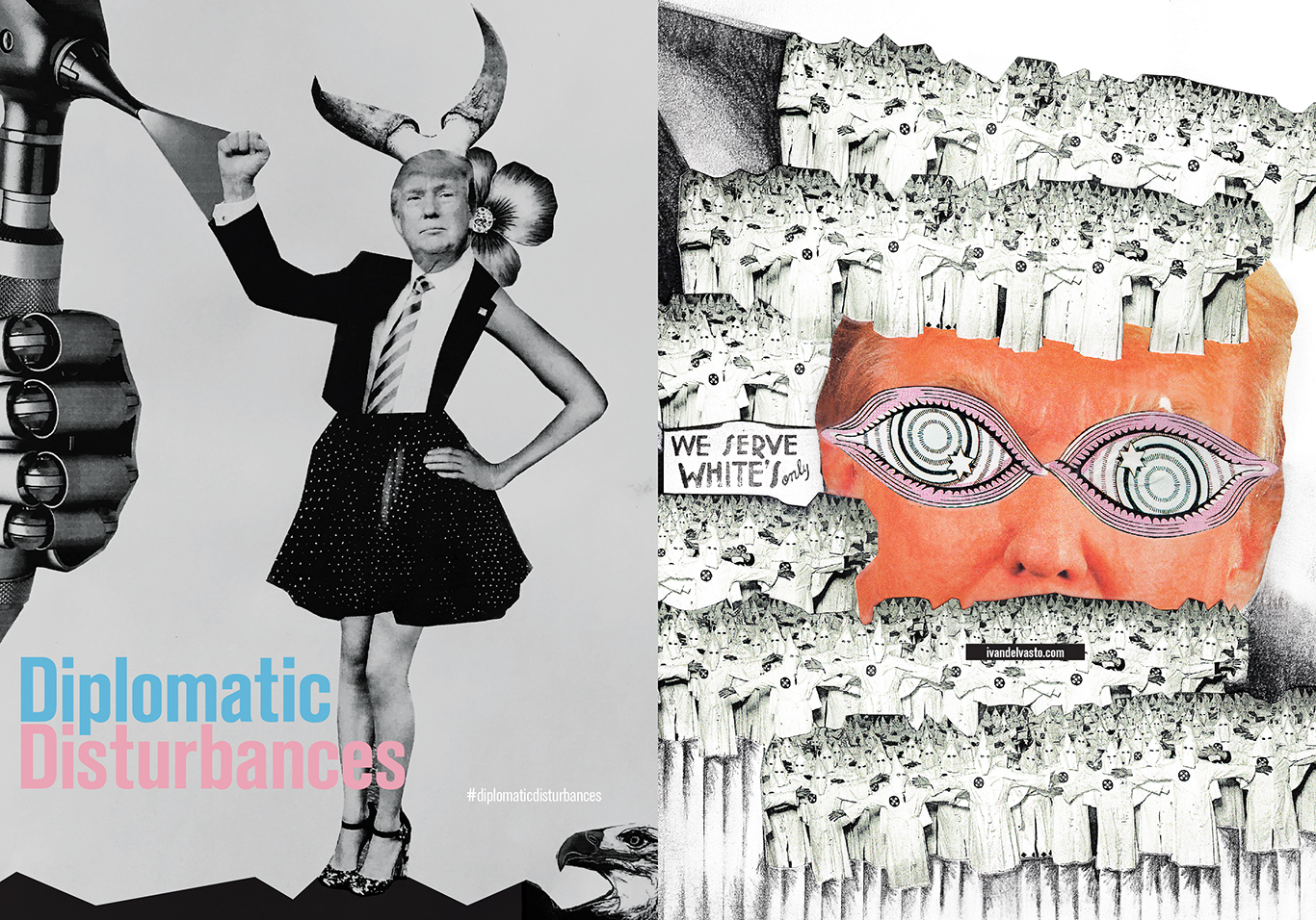 diplomatic disturbances zine magazine cover + spreads