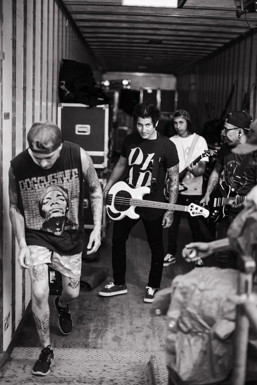 Pierce The Veil before a very rainy Scranton set