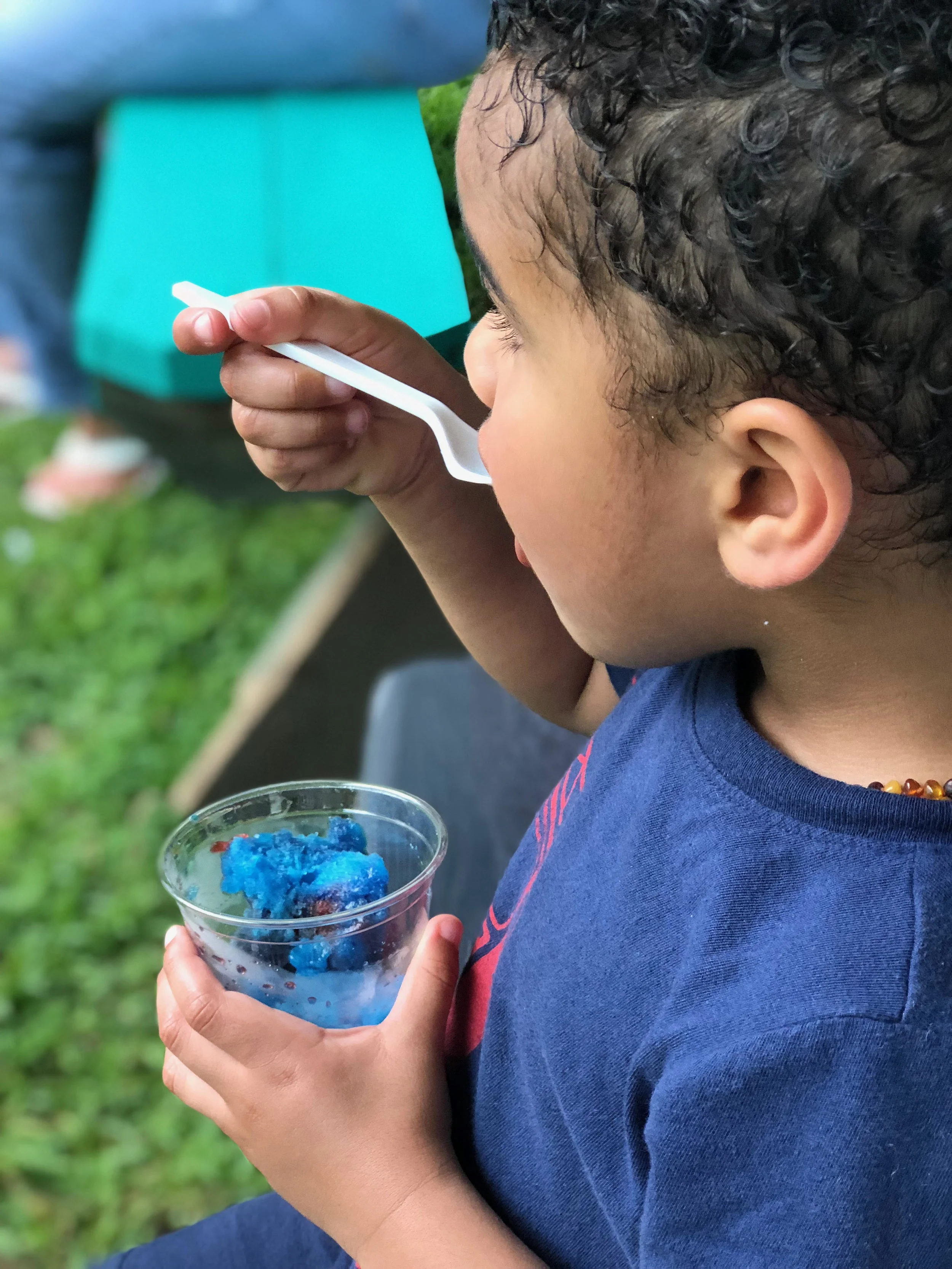 Anything blue… are you kidding me? I had a list on the grandparent’s fridge, in the baby sitting folder,(yes, there was one) and each aunt’s house, which all stated, NO BLUE FOODS that don’t grow out of the ground that way. Now look! #oldermomproble…