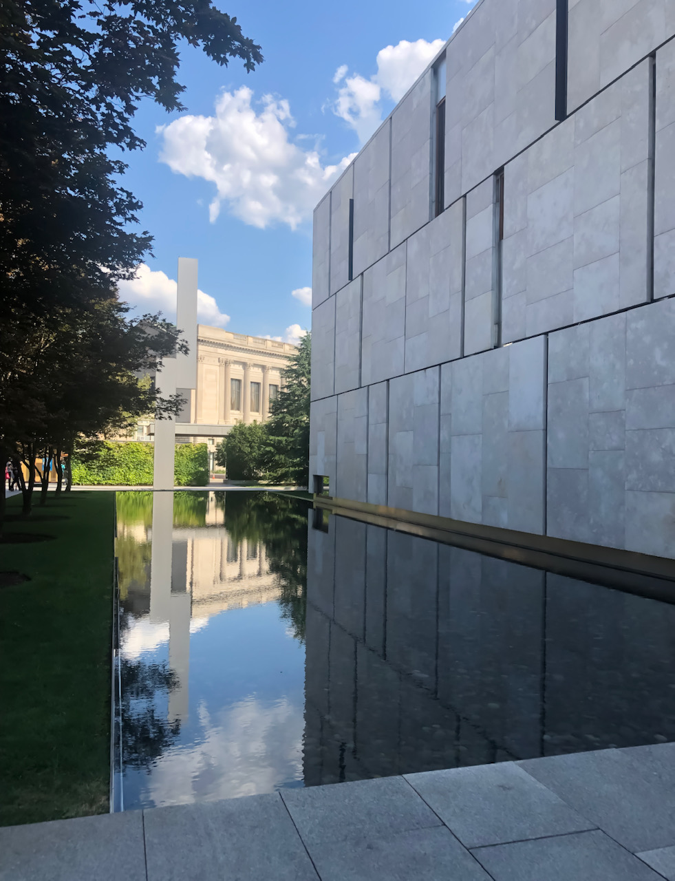 The Barnes Foundation view from the front entrance.