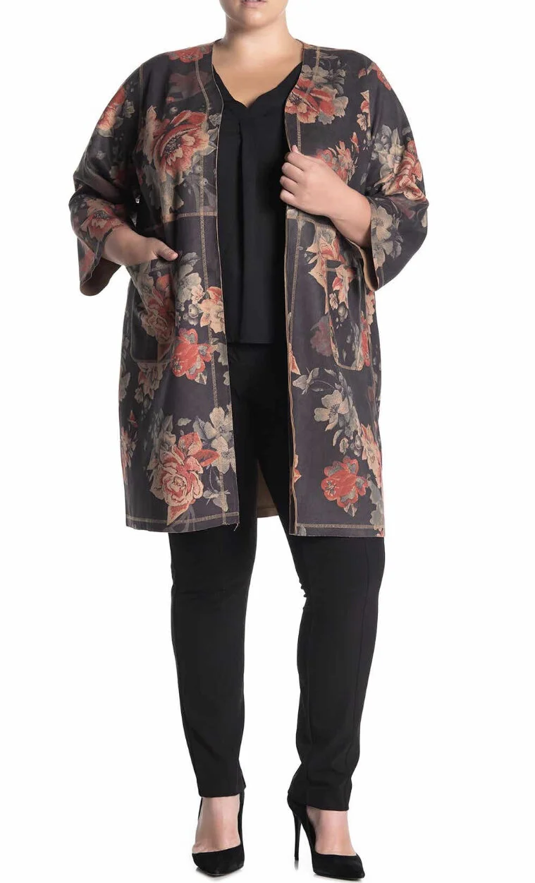 Faux suede floral jacket from TahiriPhoto Copyright Nordstrom