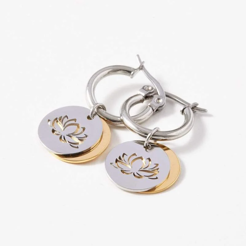 loutus double charm silver yellow gold earrings.jpg