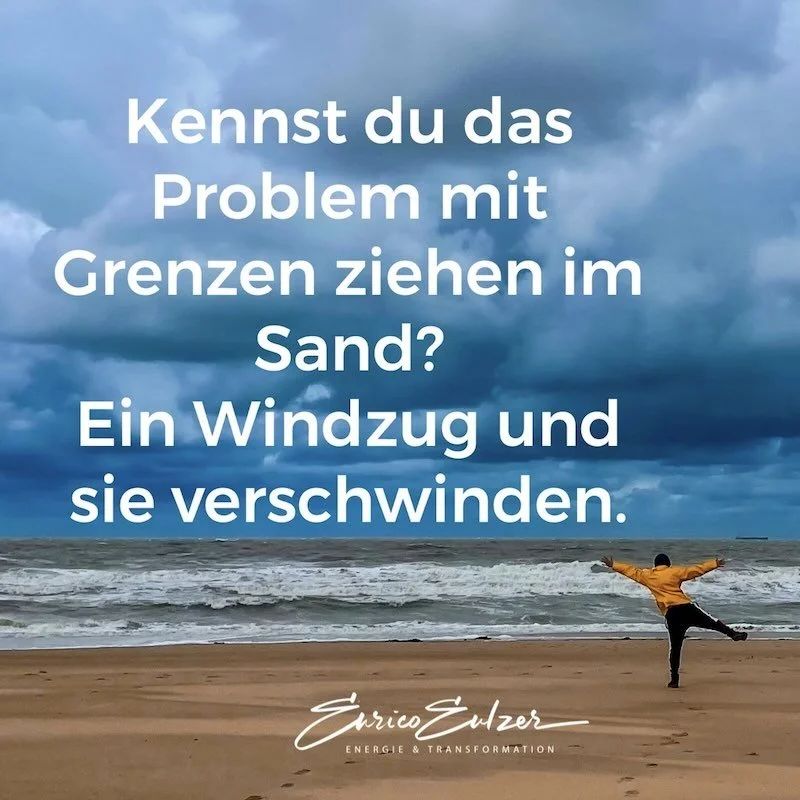 Grenzen ziehen im Sand.