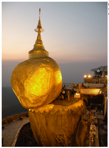  Le Rocher d’Or ne peut pas basculer dans le vide puisqu’un cheveu de Bouddha le retient …   