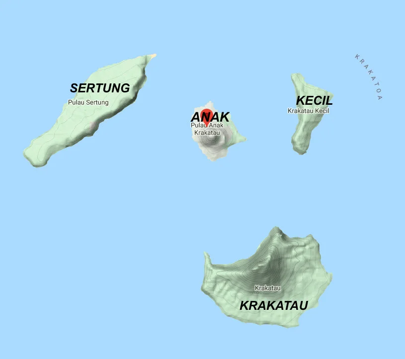 l’Anak Krakatau au centre de la caldeira