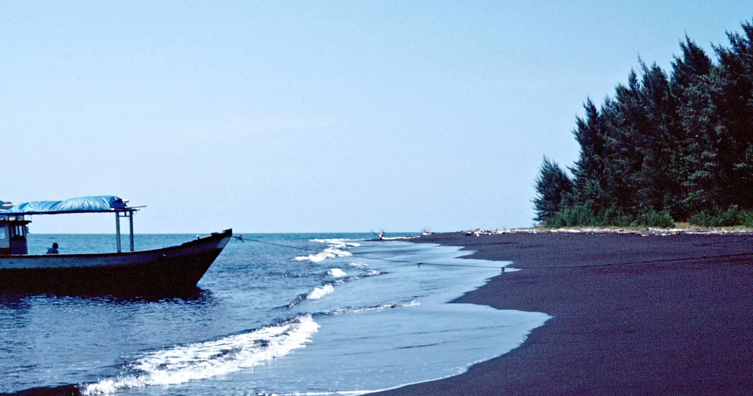 La plage de débarquement et le bois du bivouac