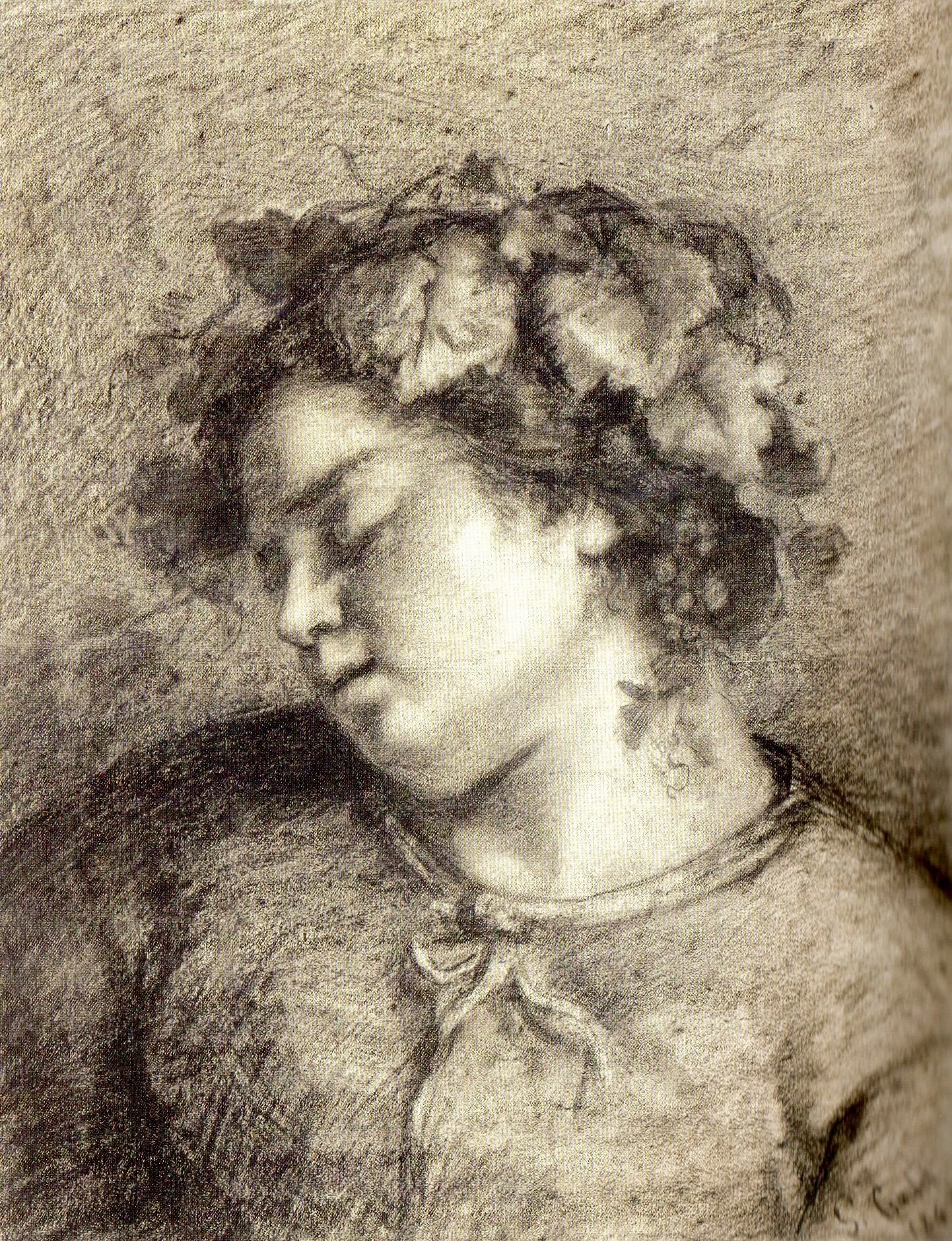 Bacchante endormie, dessin