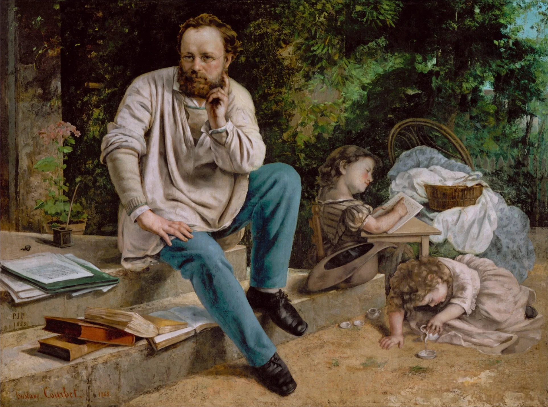 Portrait de Proudhon et ses enfants