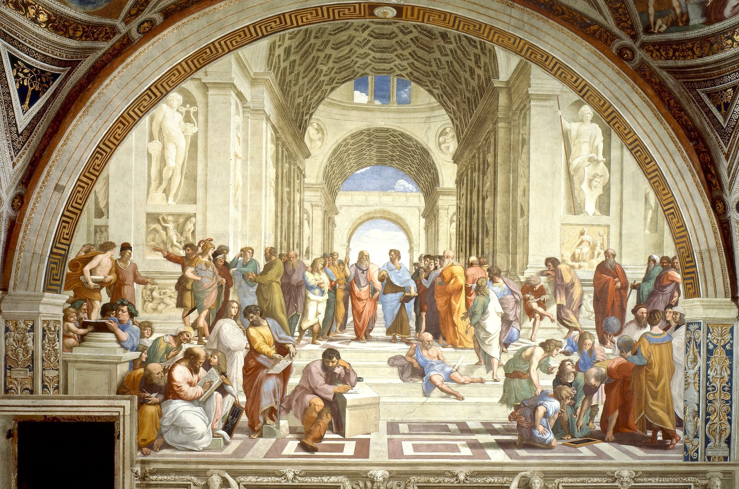 Fresque de « L’ECOLE D’ATHENES » de Raphaël réalisée entre 1508 et 1512 pour Jules II.