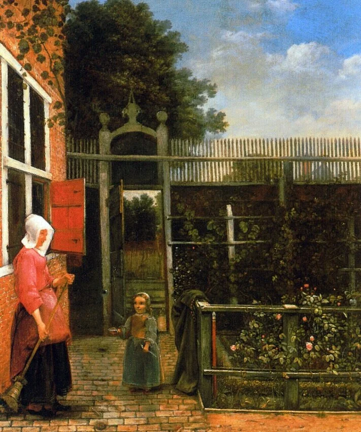  H. van der BURCH – Femme avec un enfant faisant des bulles dans un jardin (vers 1660) 