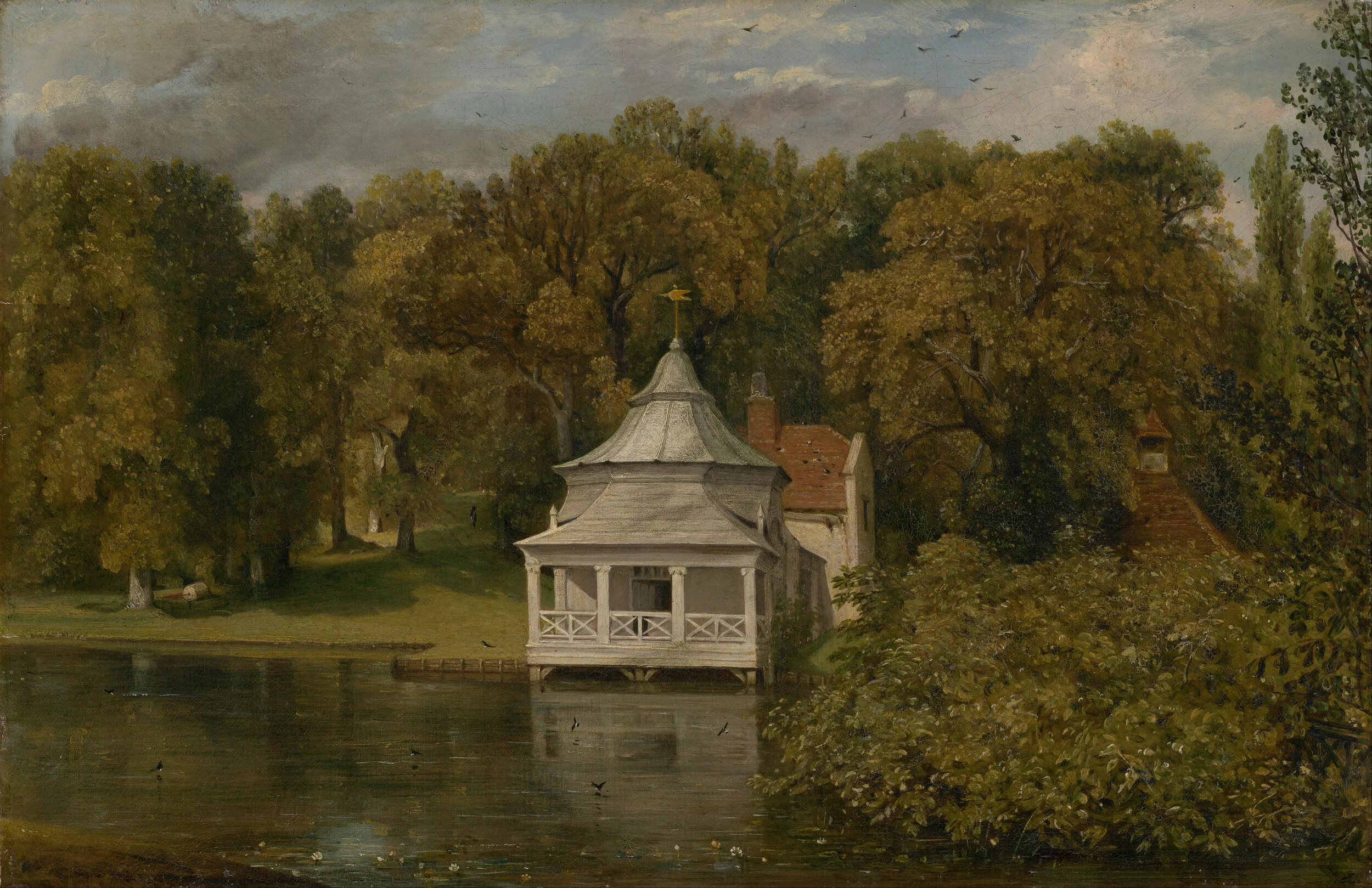   J. CONSTABLE – The Quarters behind Alresford Hall  (tableau, 1816 ; N.G. Victoria – AUSTRALIE) 