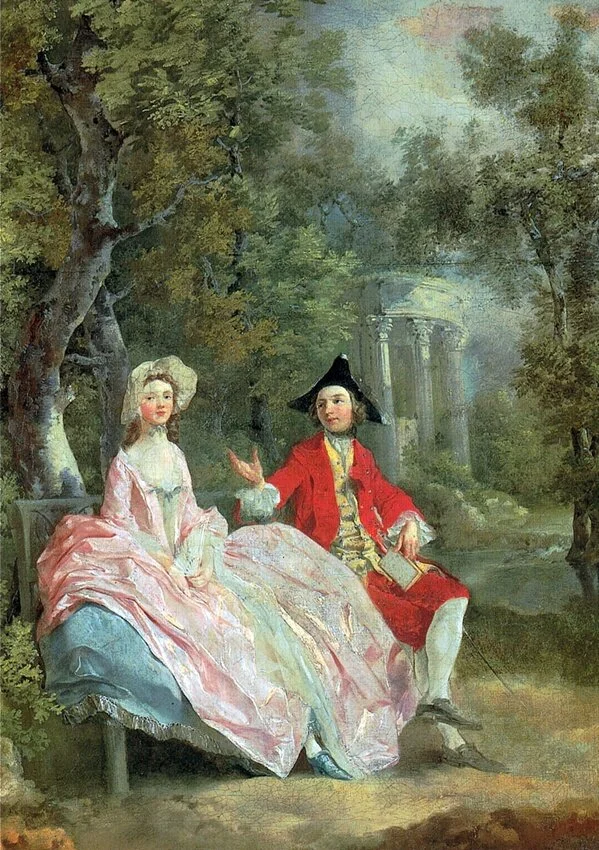   T.GAINSBOROUGH – Conversation dans un parc  (tableau, 1747 ; Louvre Lens – FRANCE) 